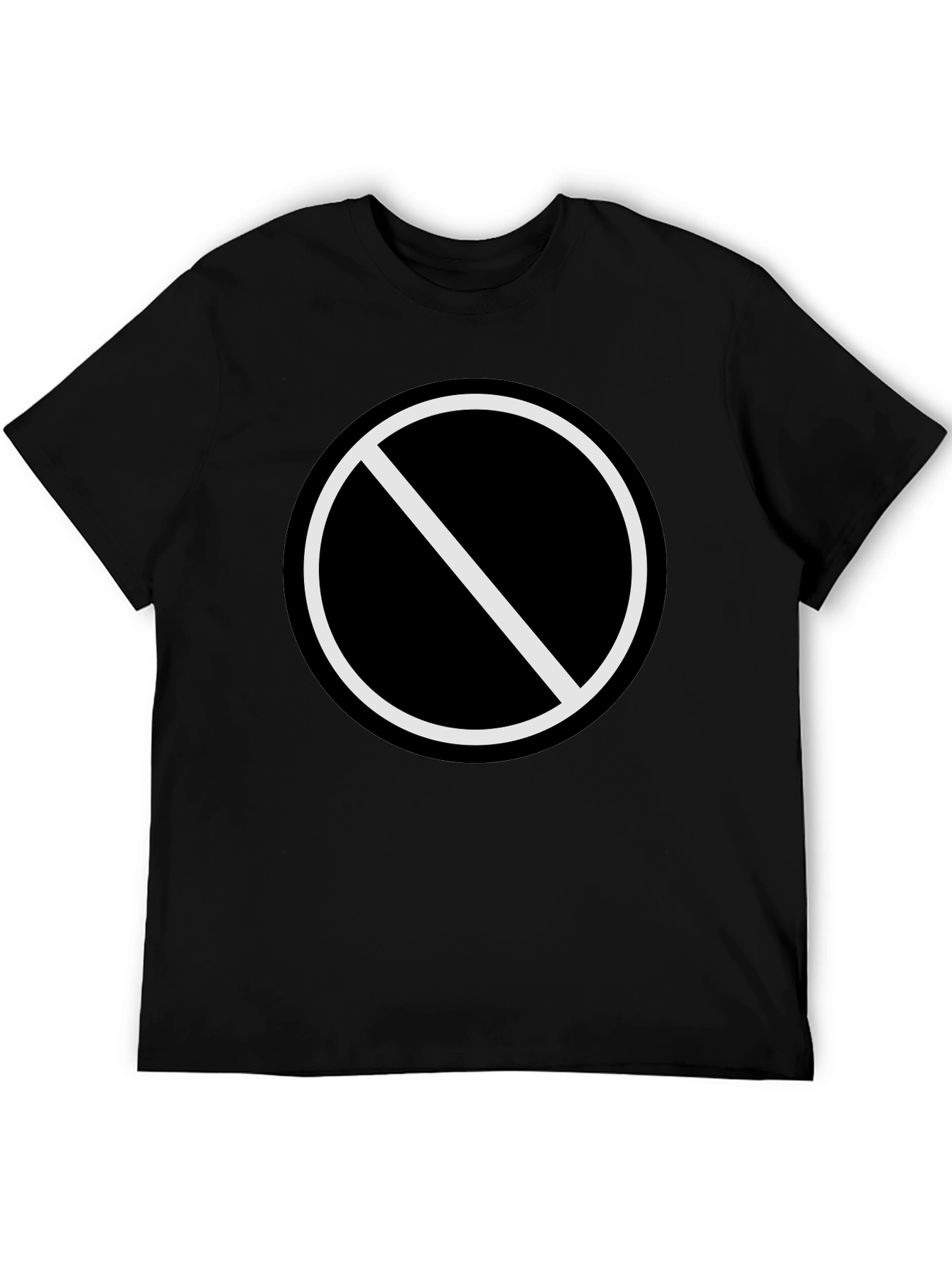Black T-Shirt with No Symbol Graphic Print