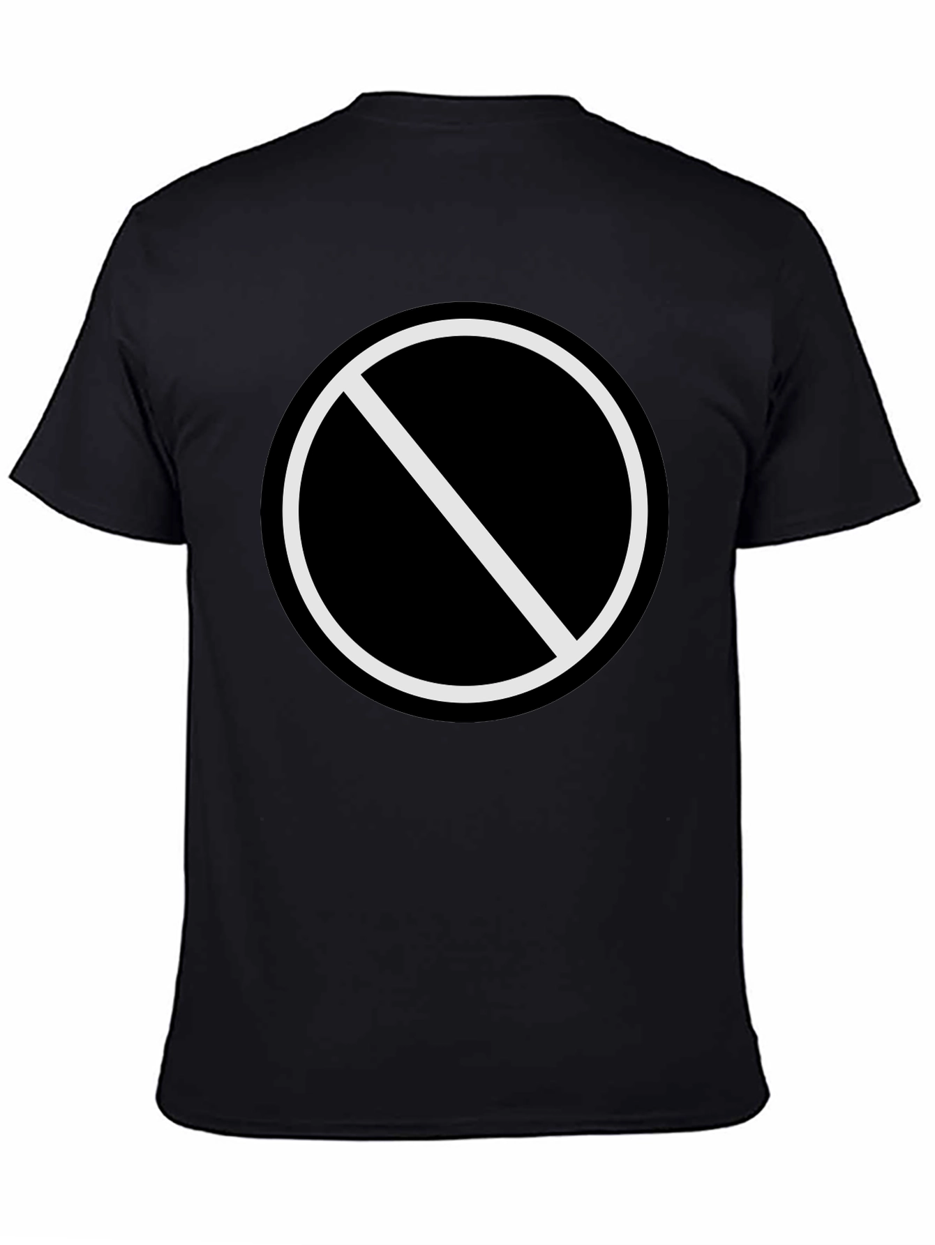Black T-Shirt with No Symbol Graphic Print