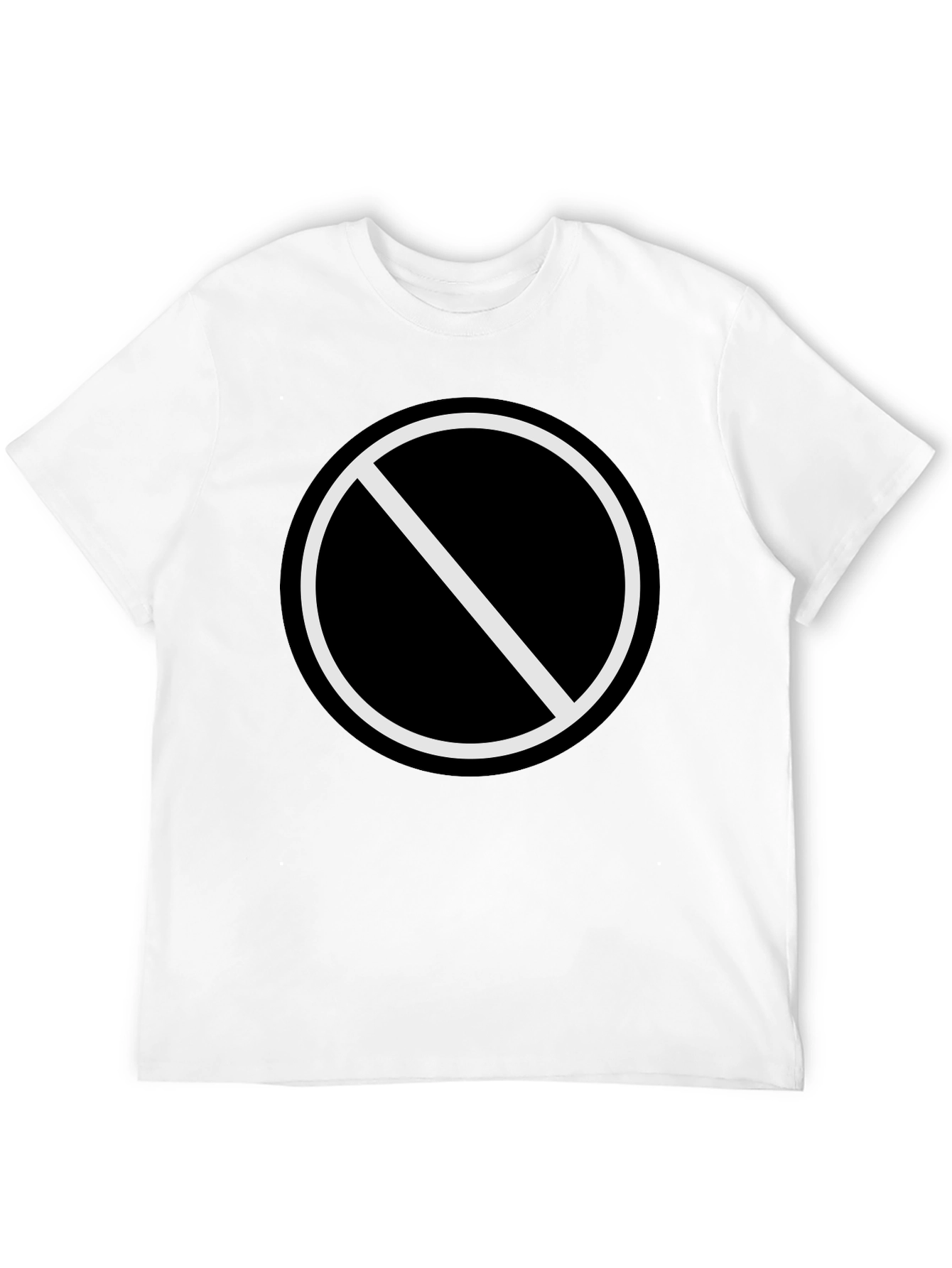 Black T-Shirt with No Symbol Graphic Print