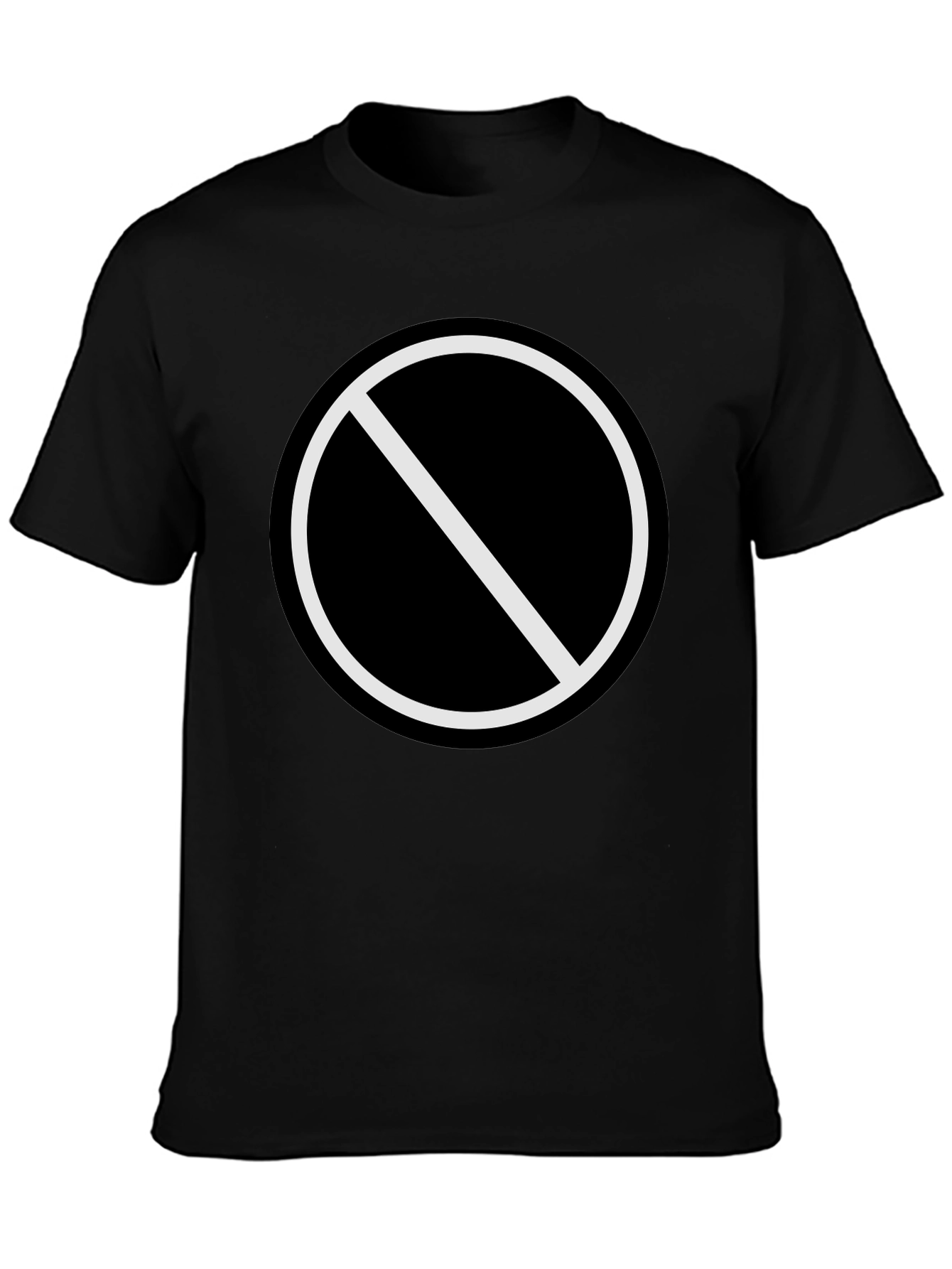 Black T-Shirt with No Symbol Graphic Print