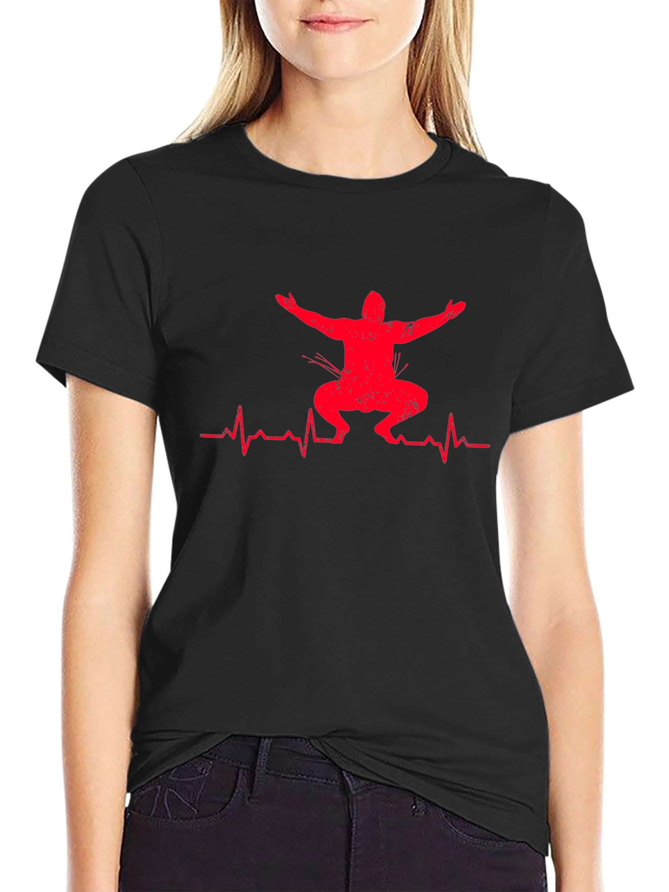 Squat Heartbeat Graphic T-Shirt - Fitness Apparel