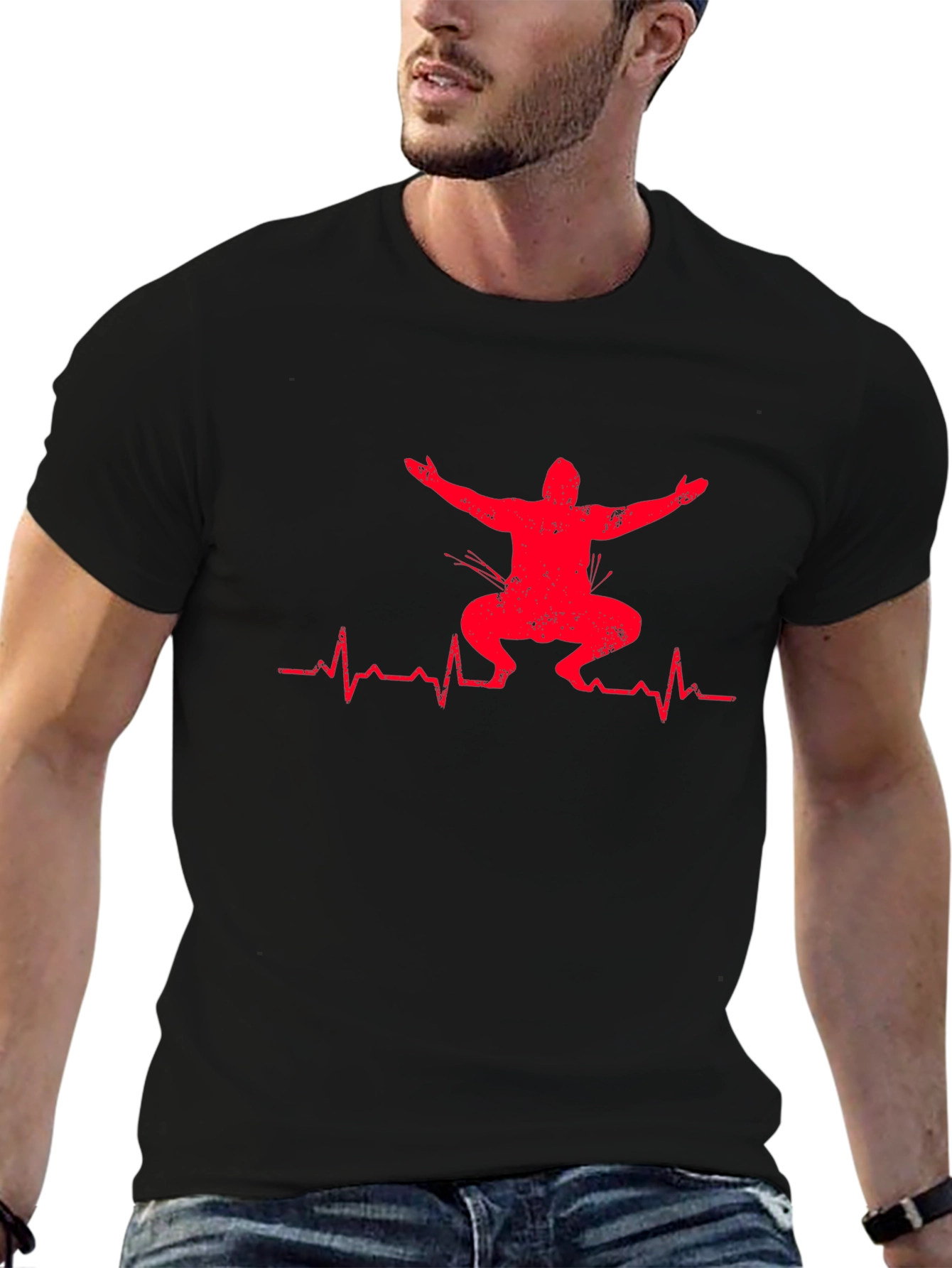 Squat Heartbeat Graphic T-Shirt - Fitness Apparel