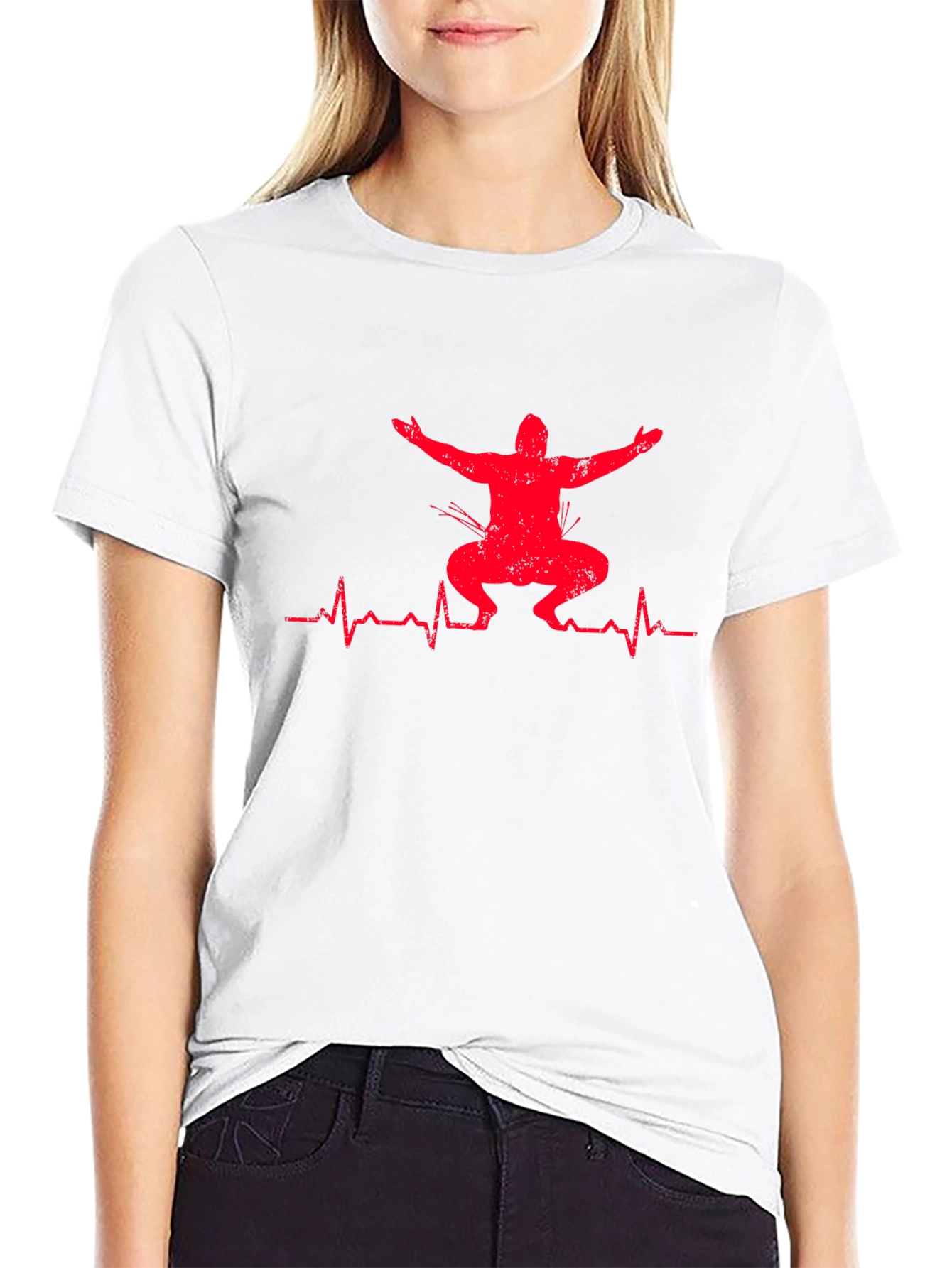 Squat Heartbeat Graphic T-Shirt - Fitness Apparel