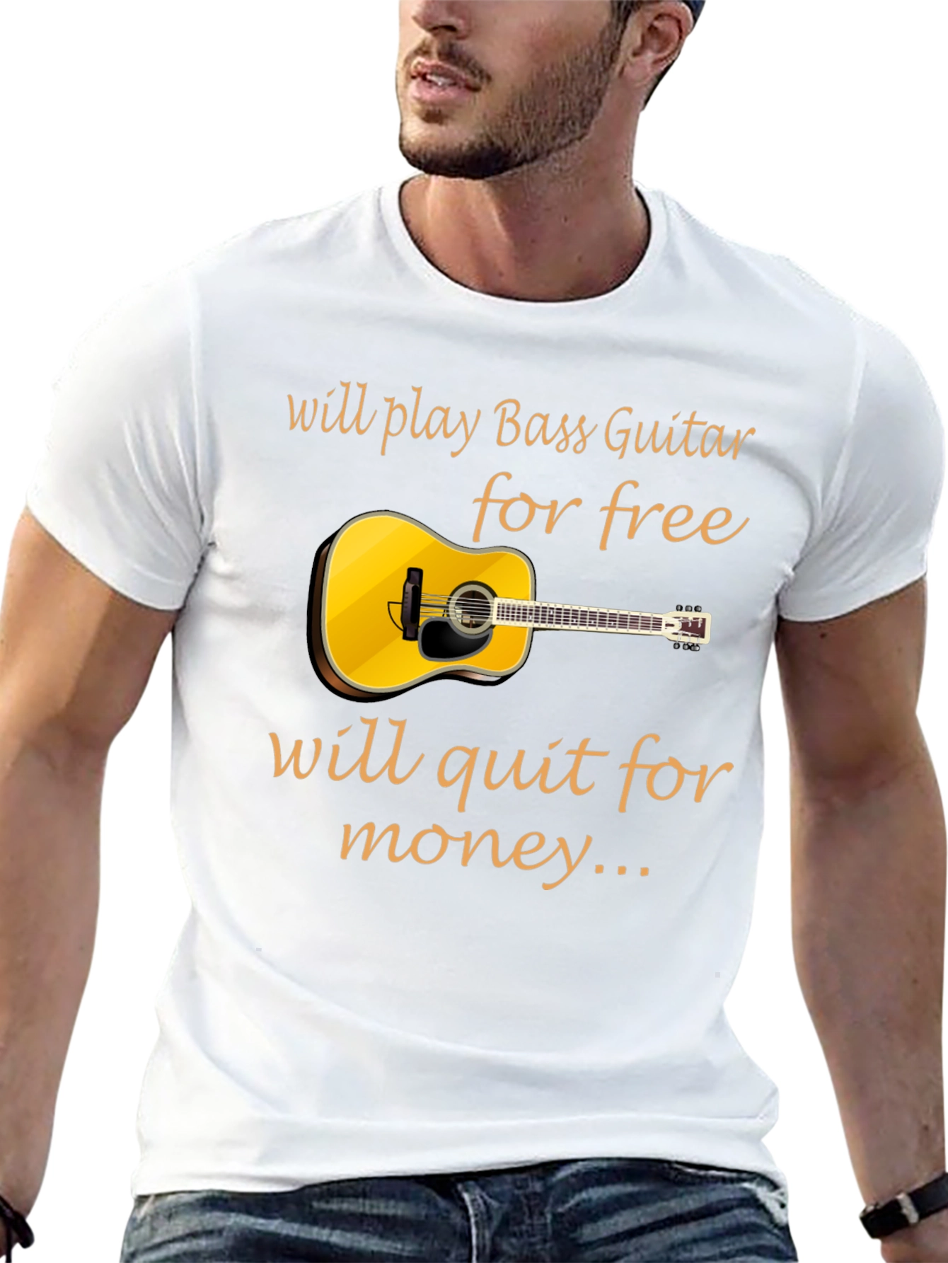 Bass Guitar Player T-Shirt: Will Play for Free