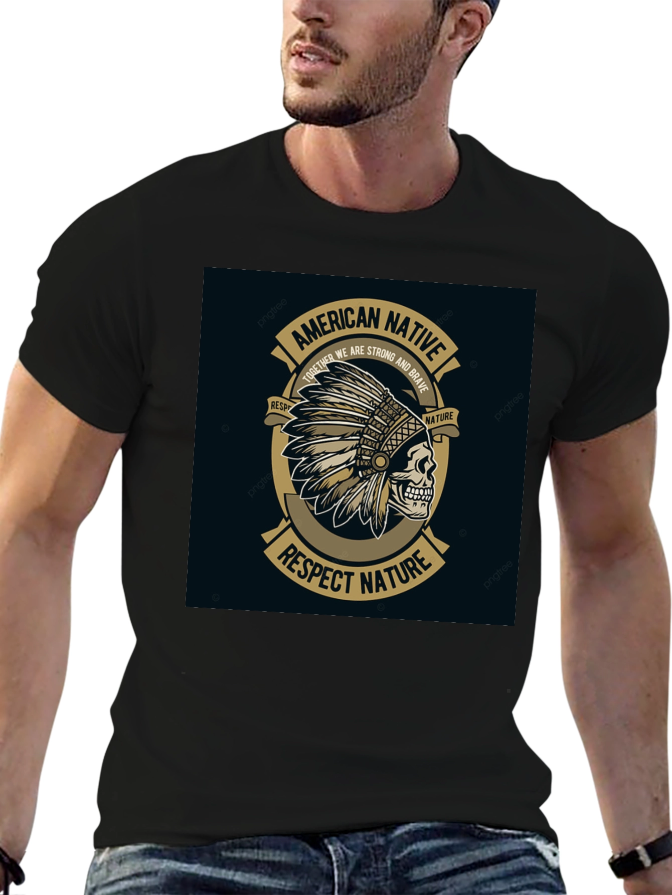 American Native Respect Nature Graphic T-Shirt