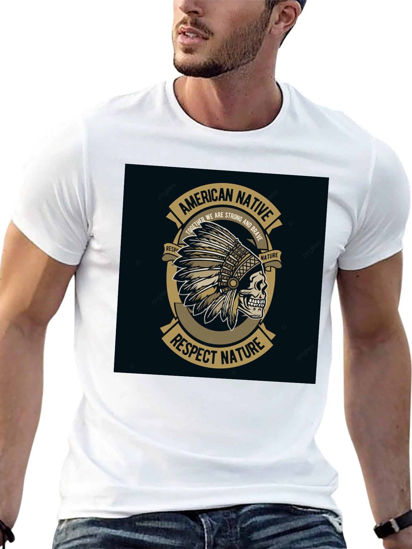 American Native Respect Nature Graphic T-Shirt
