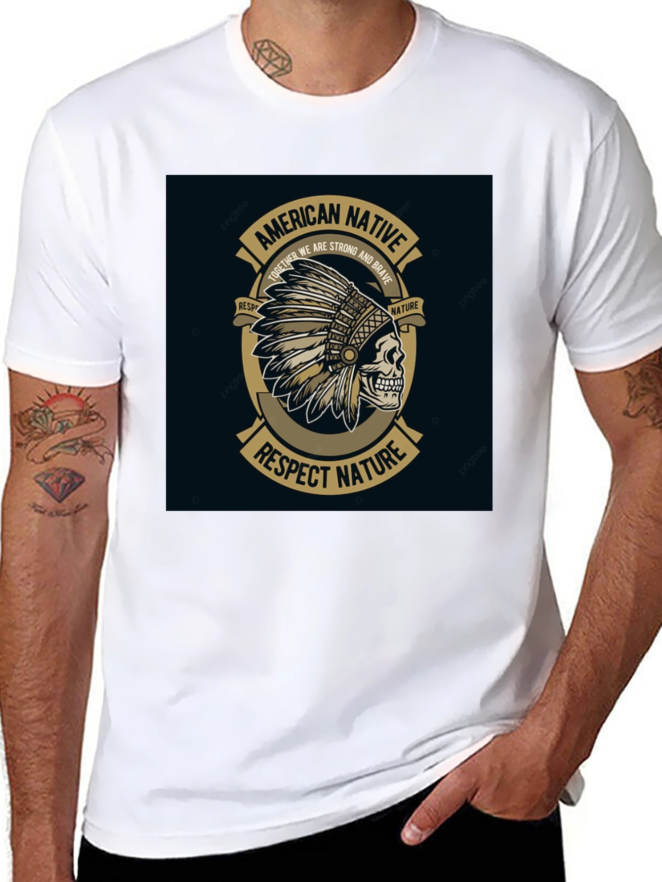 American Native Respect Nature Graphic T-Shirt