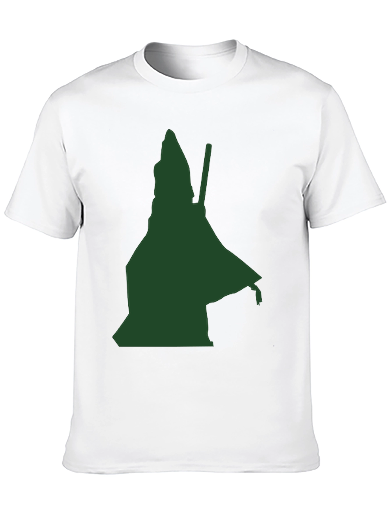 Green Wizard Silhouette Black T-Shirt