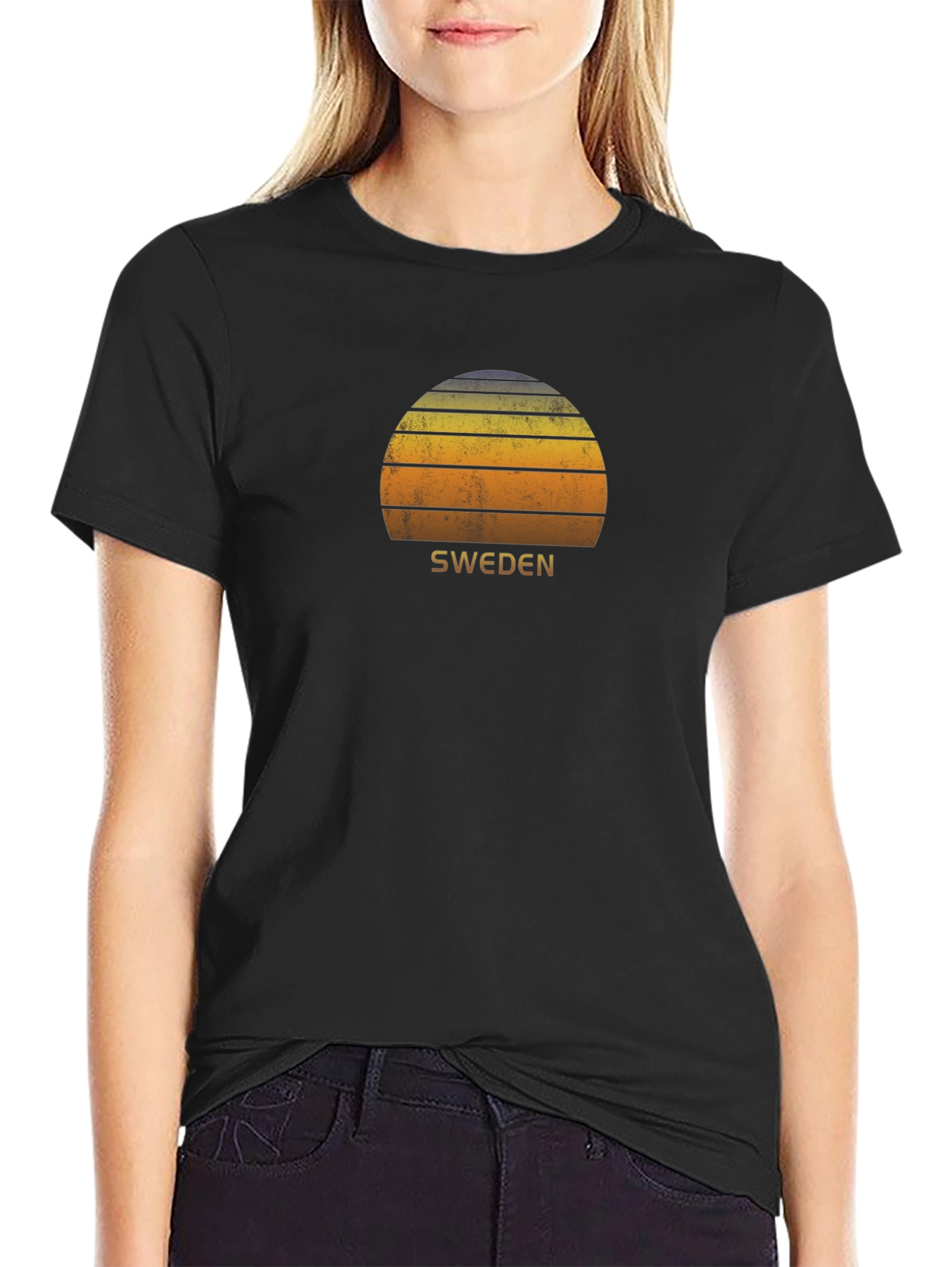 Sweden Sunset Graphic Tee - Retro Style