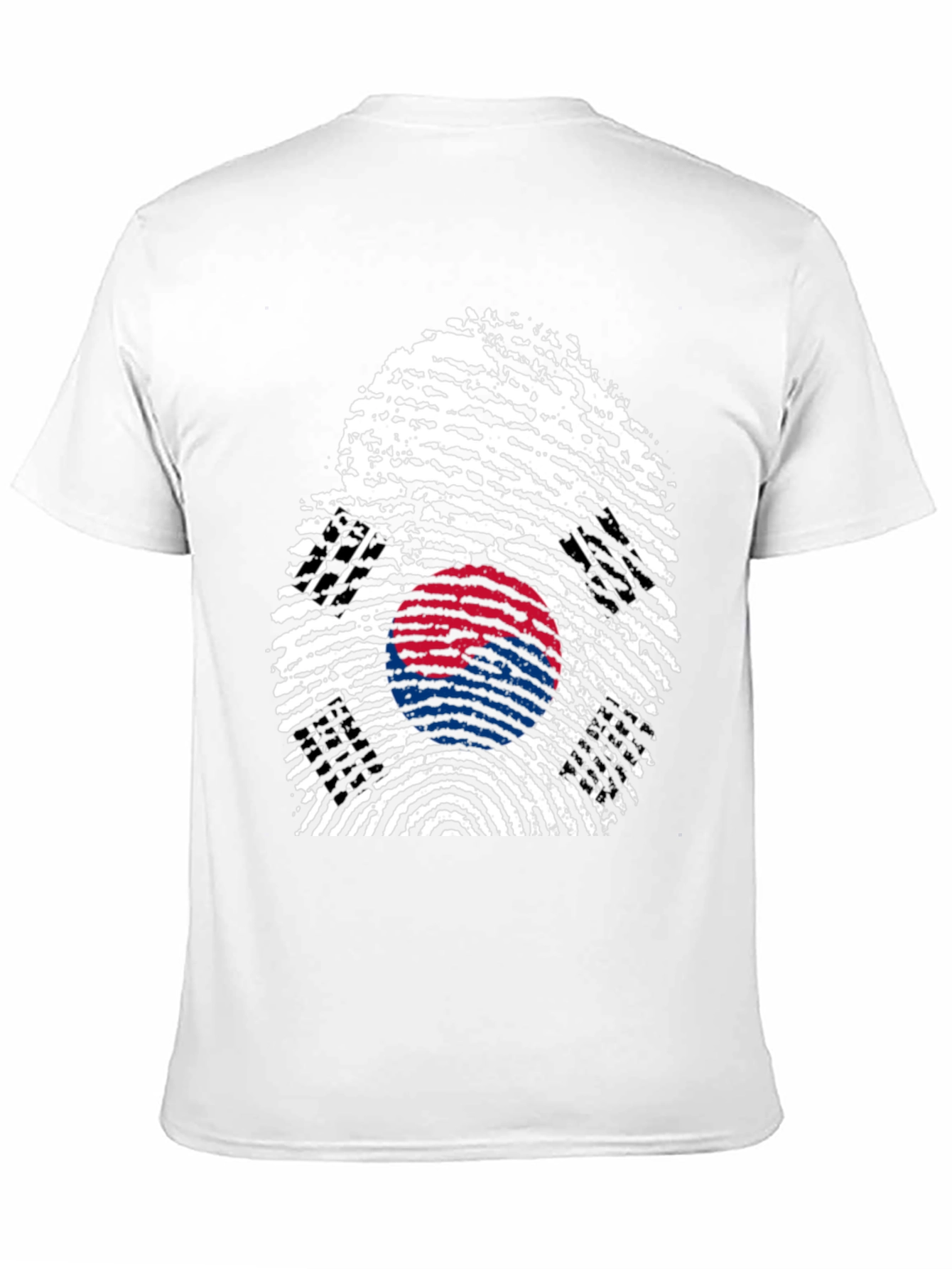 South Korea Flag Fingerprint Graphic T-Shirt