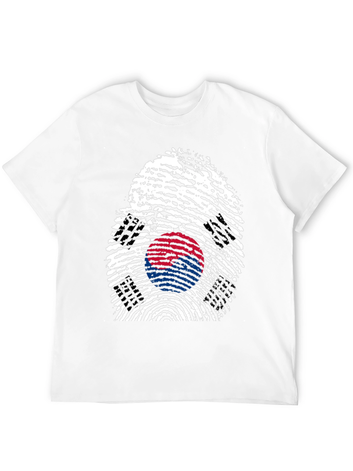 South Korea Flag Fingerprint Graphic T-Shirt