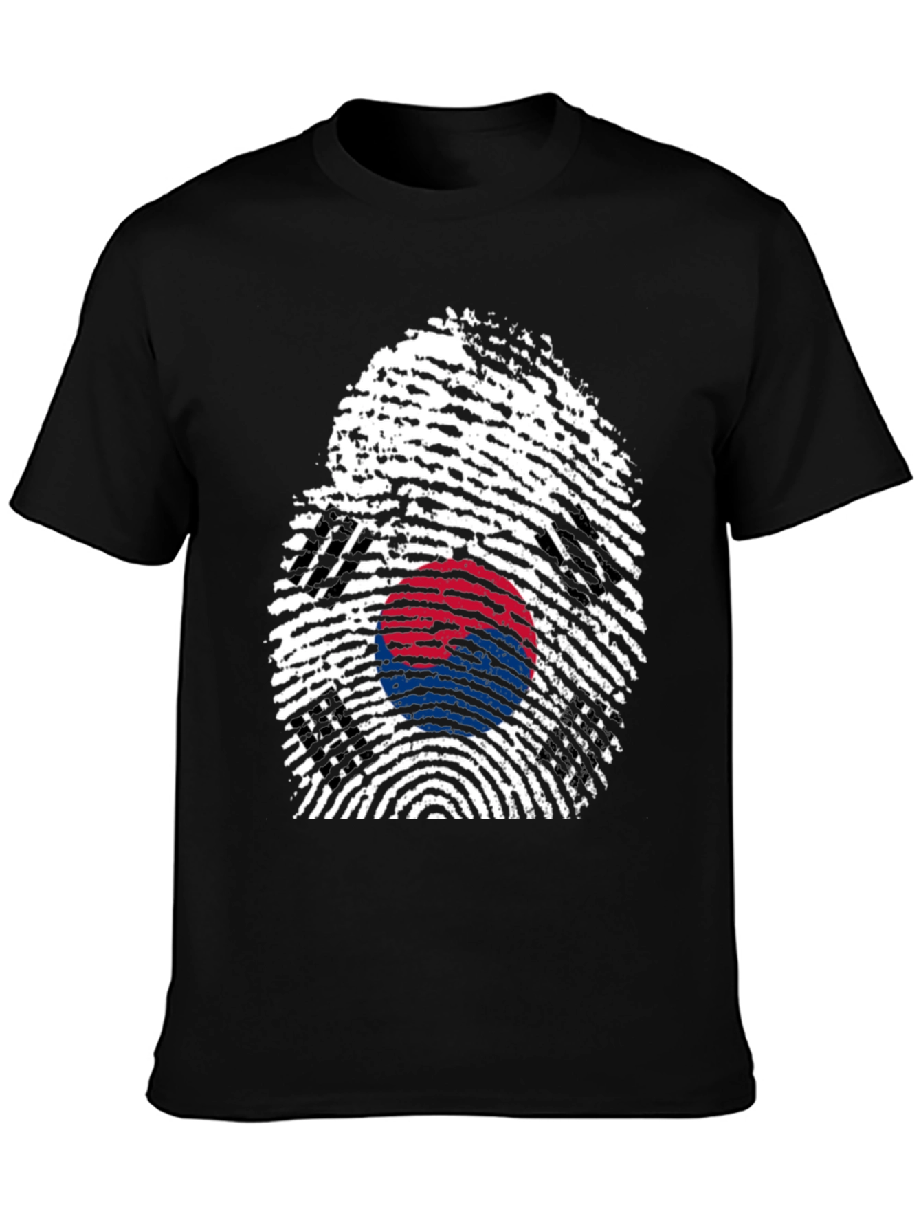 South Korea Flag Fingerprint Graphic T-Shirt