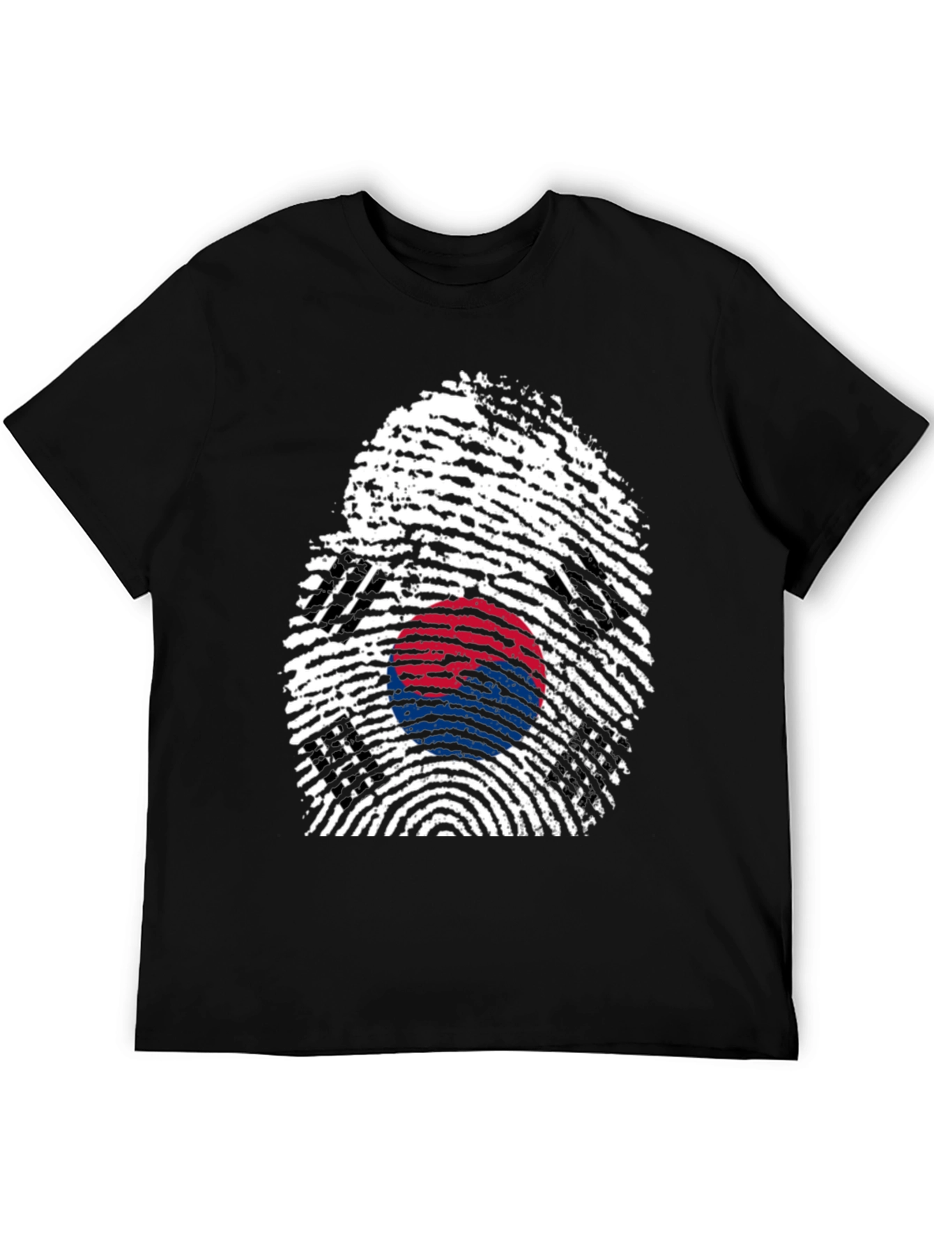 South Korea Flag Fingerprint Graphic T-Shirt