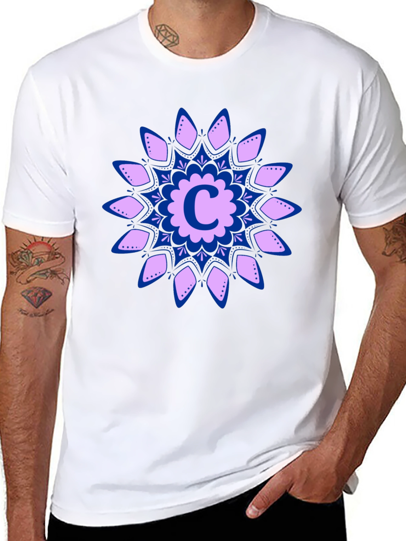 Floral C Initial T-Shirt