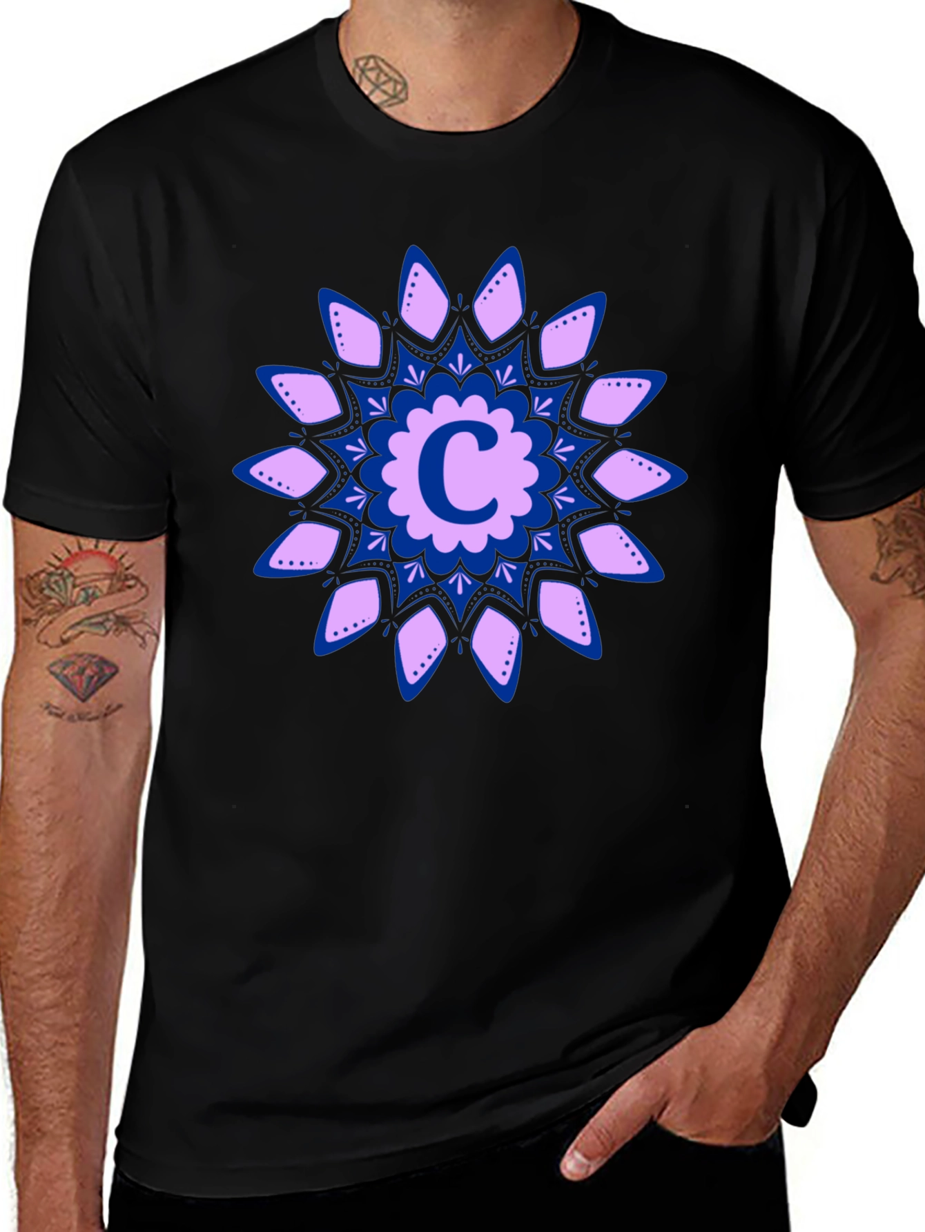 Floral C Initial T-Shirt