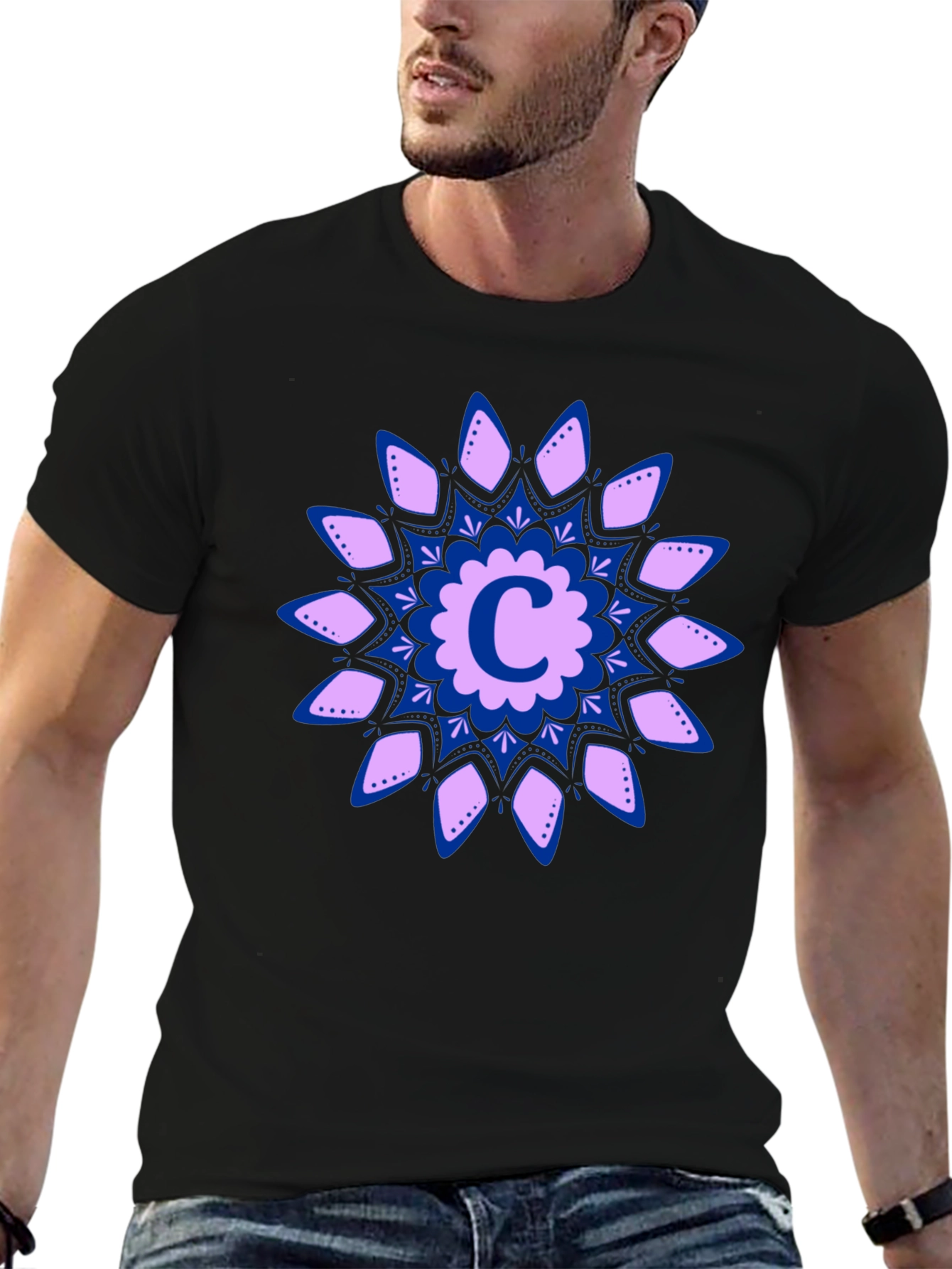 Floral C Initial T-Shirt