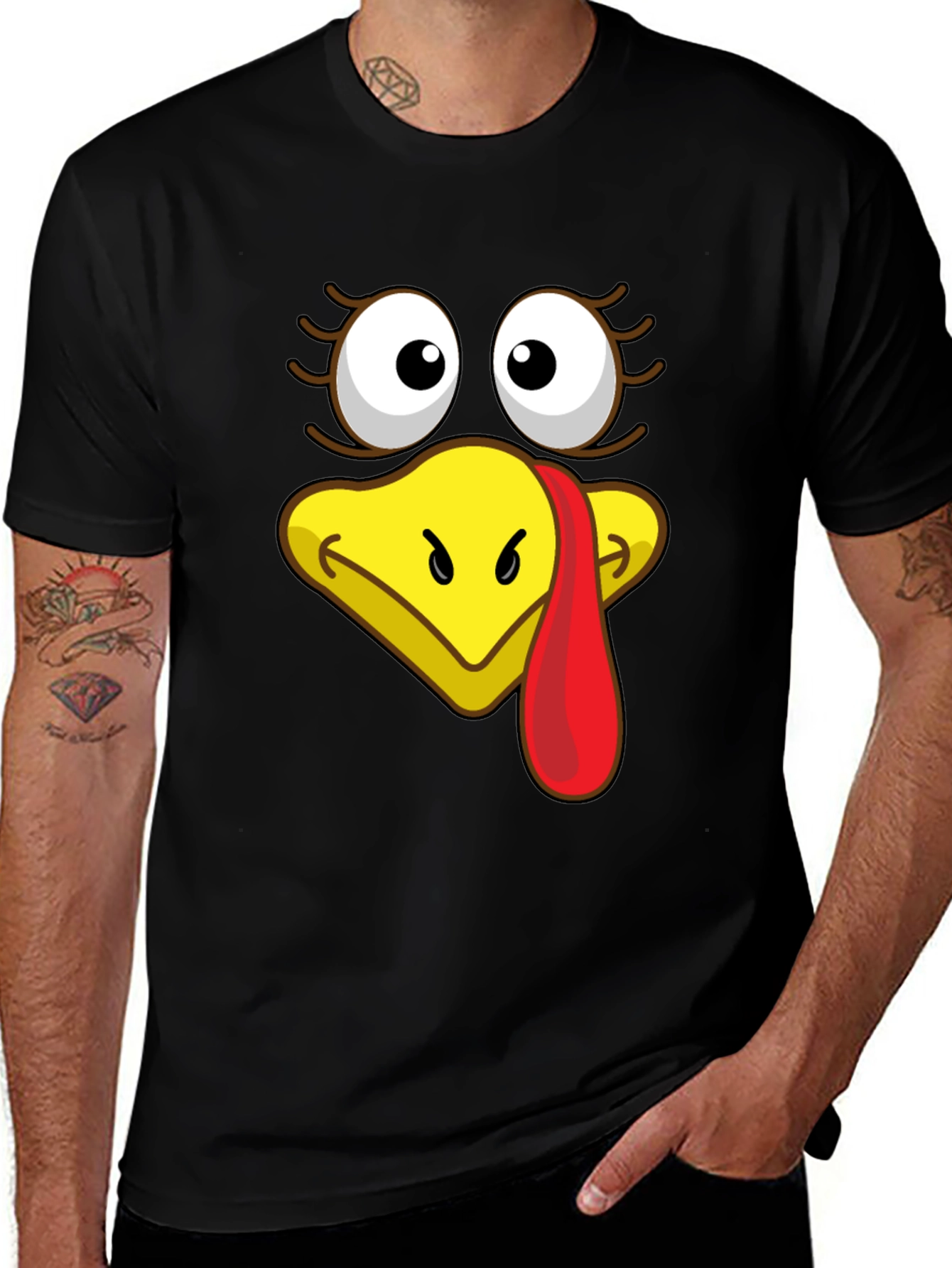 Turkey Face Graphic T-Shirt - Thanksgiving Apparel