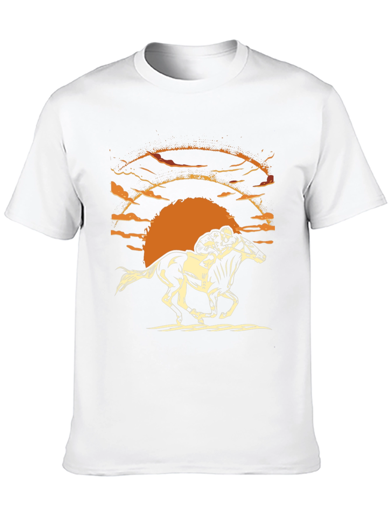 Horse Racing Sunset Graphic Tee