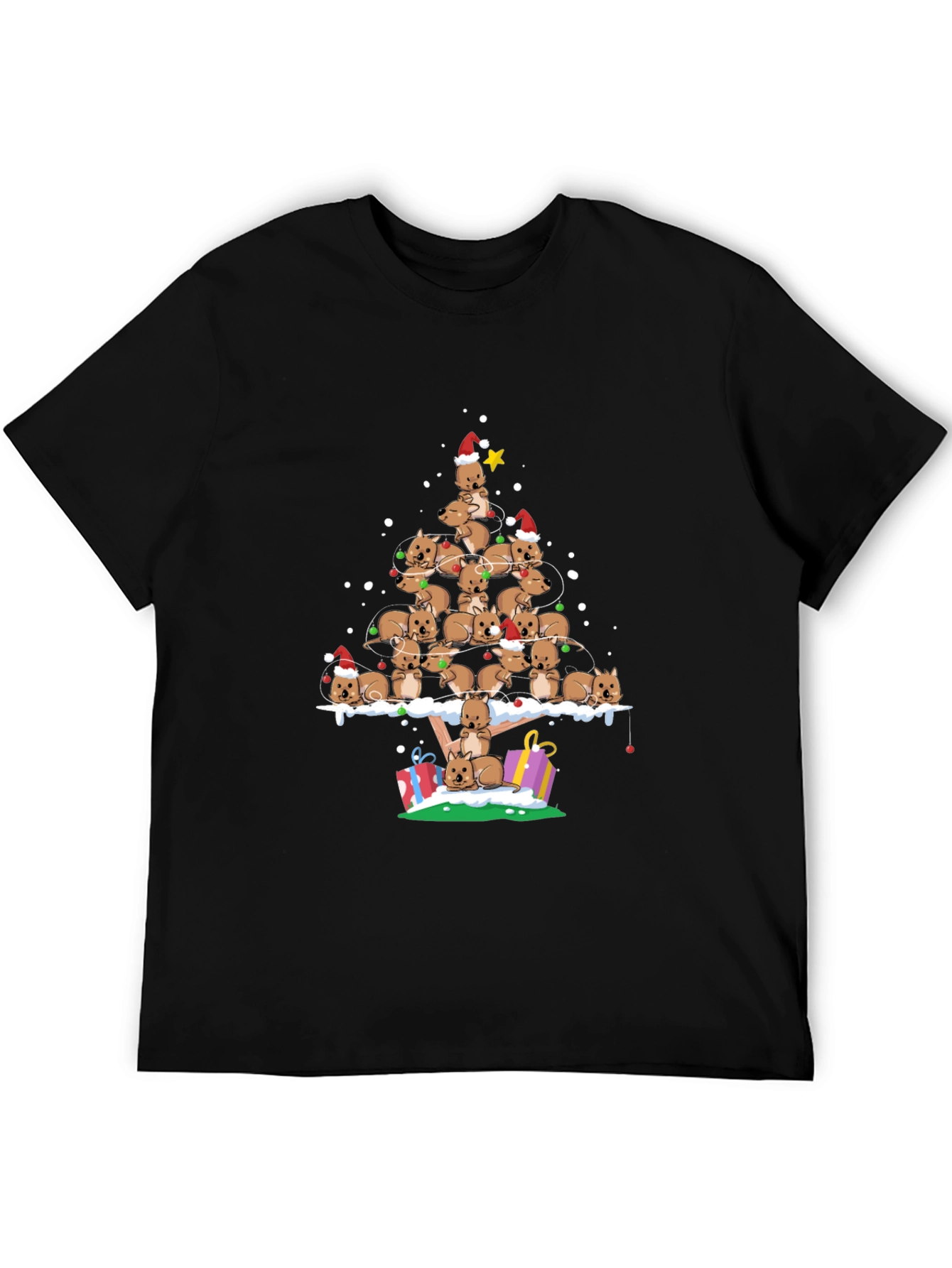 Wombat Christmas Tree T-Shirt - Festive Holiday Apparel