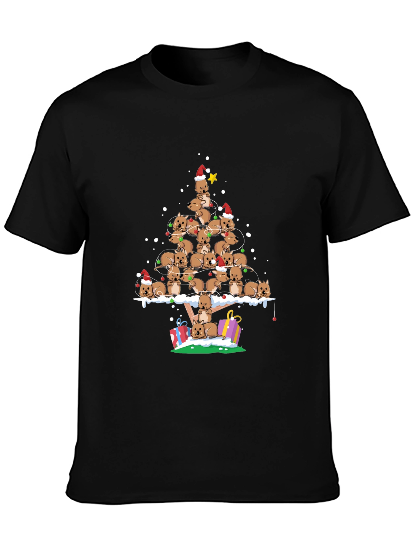 Wombat Christmas Tree T-Shirt - Festive Holiday Apparel