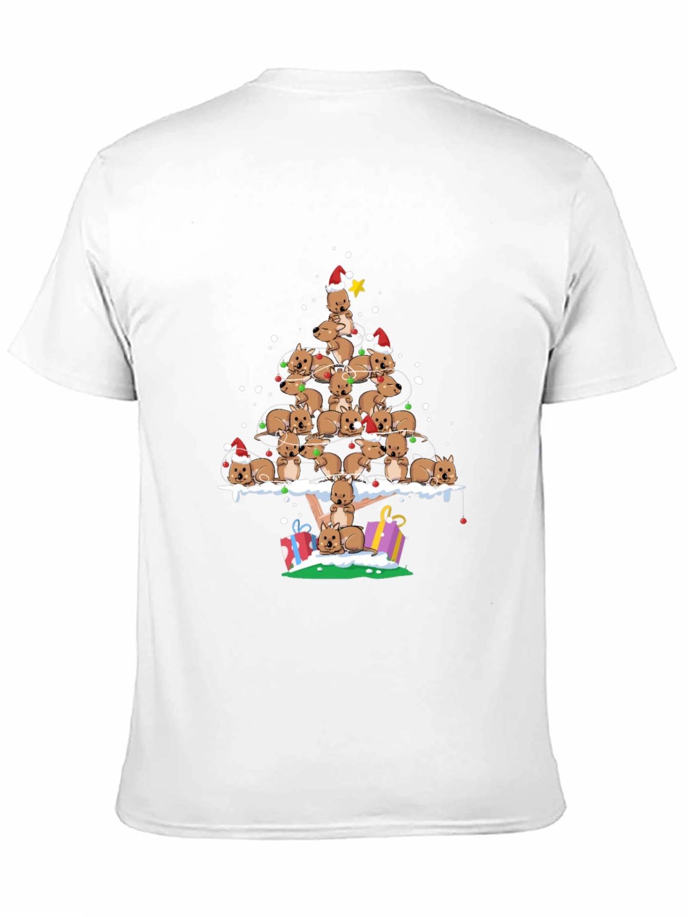 Wombat Christmas Tree T-Shirt - Festive Holiday Apparel