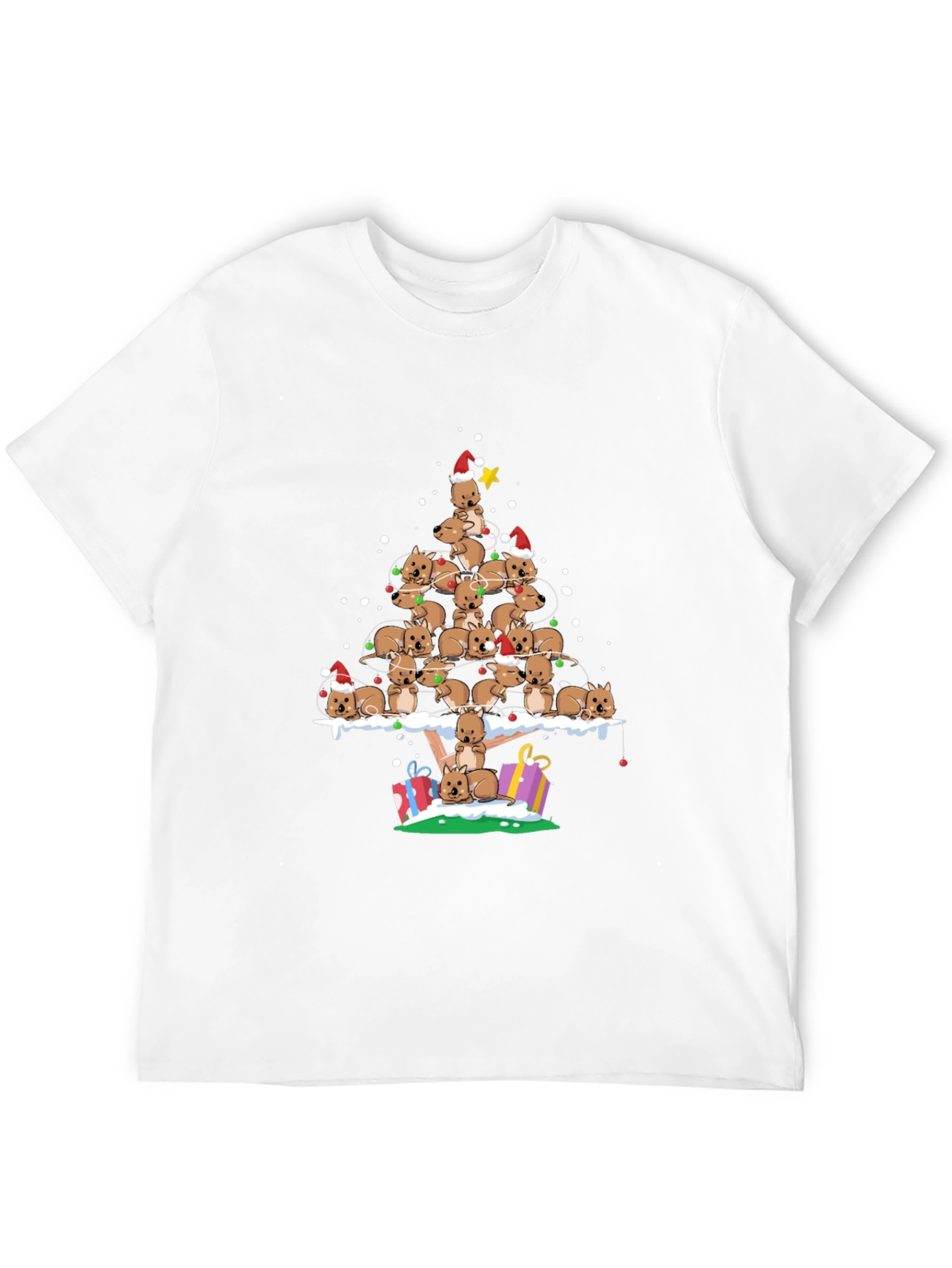 Wombat Christmas Tree T-Shirt - Festive Holiday Apparel
