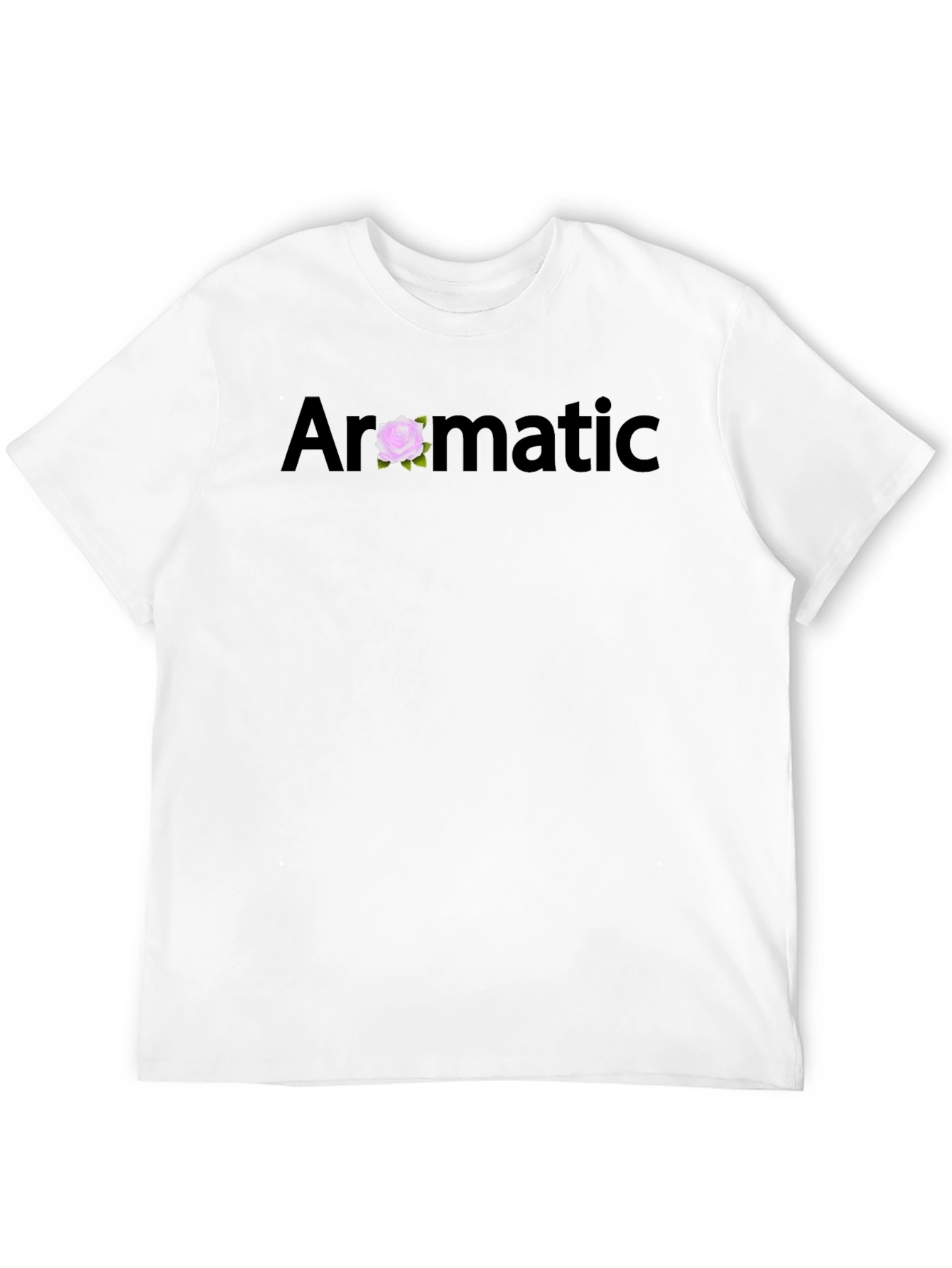 Aromatic Black T-Shirt with Floral Accent