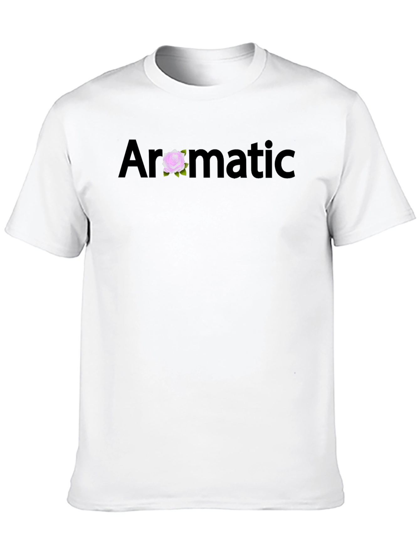 Aromatic Black T-Shirt with Floral Accent