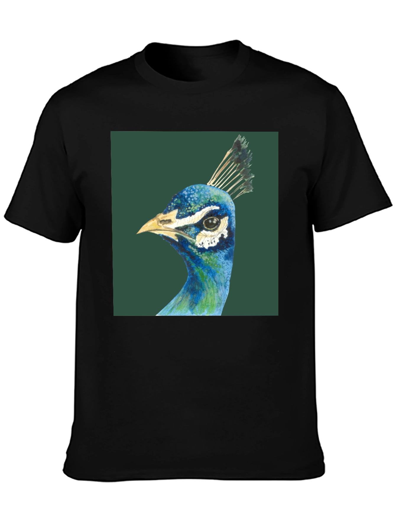 Peacock Graphic Tee - Mens Black T-Shirt