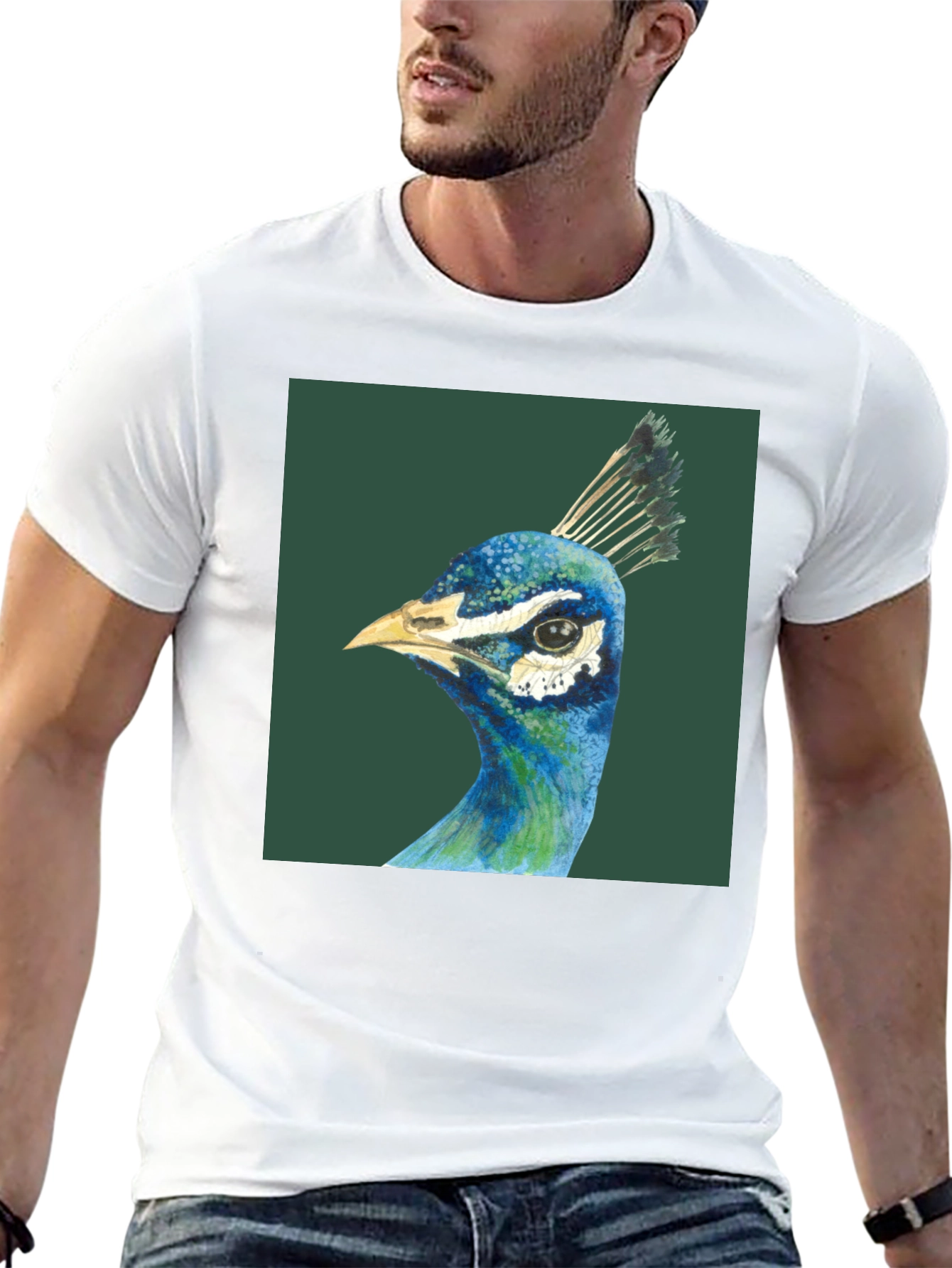 Peacock Graphic Tee - Mens Black T-Shirt