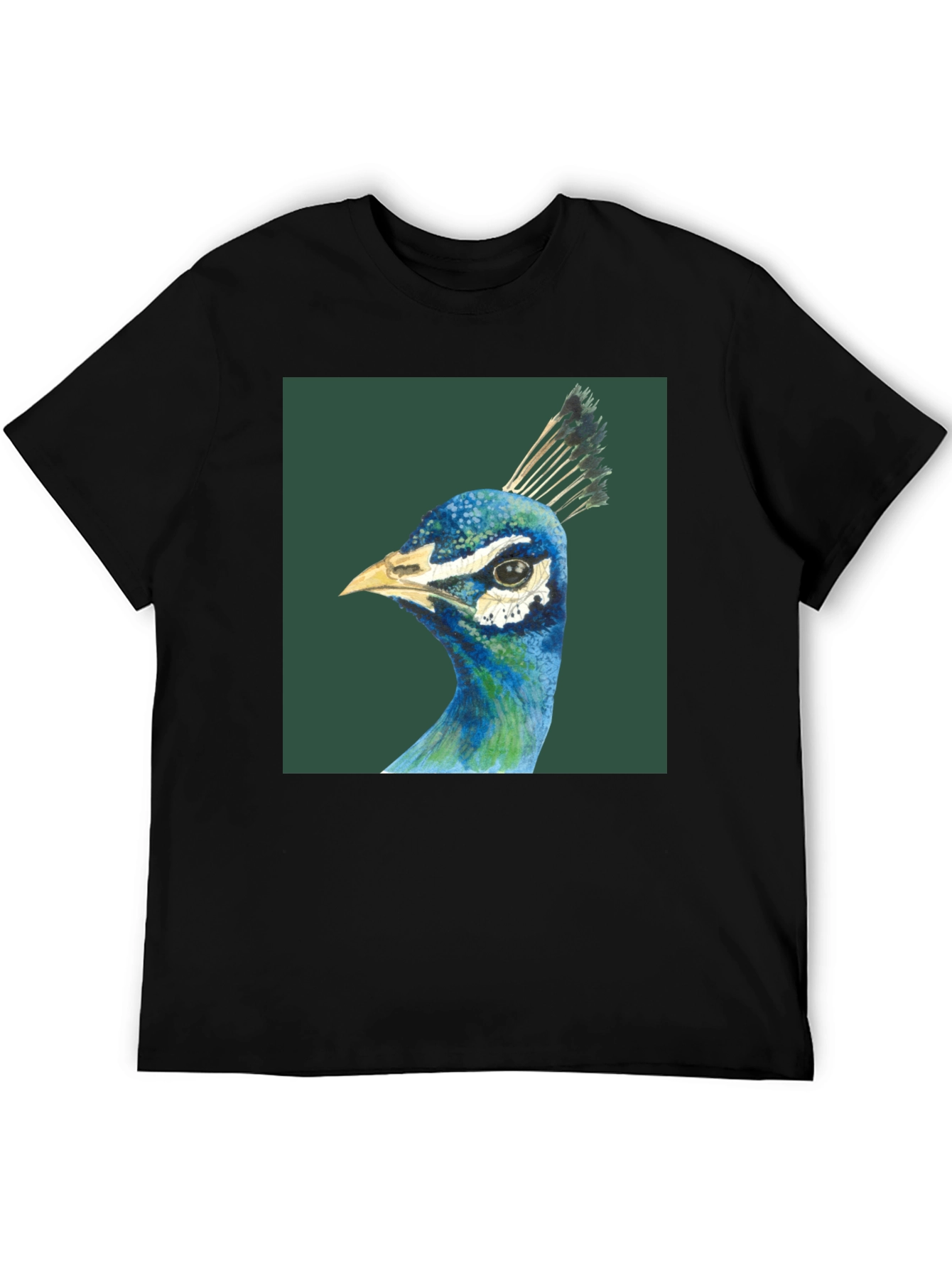 Peacock Graphic Tee - Mens Black T-Shirt