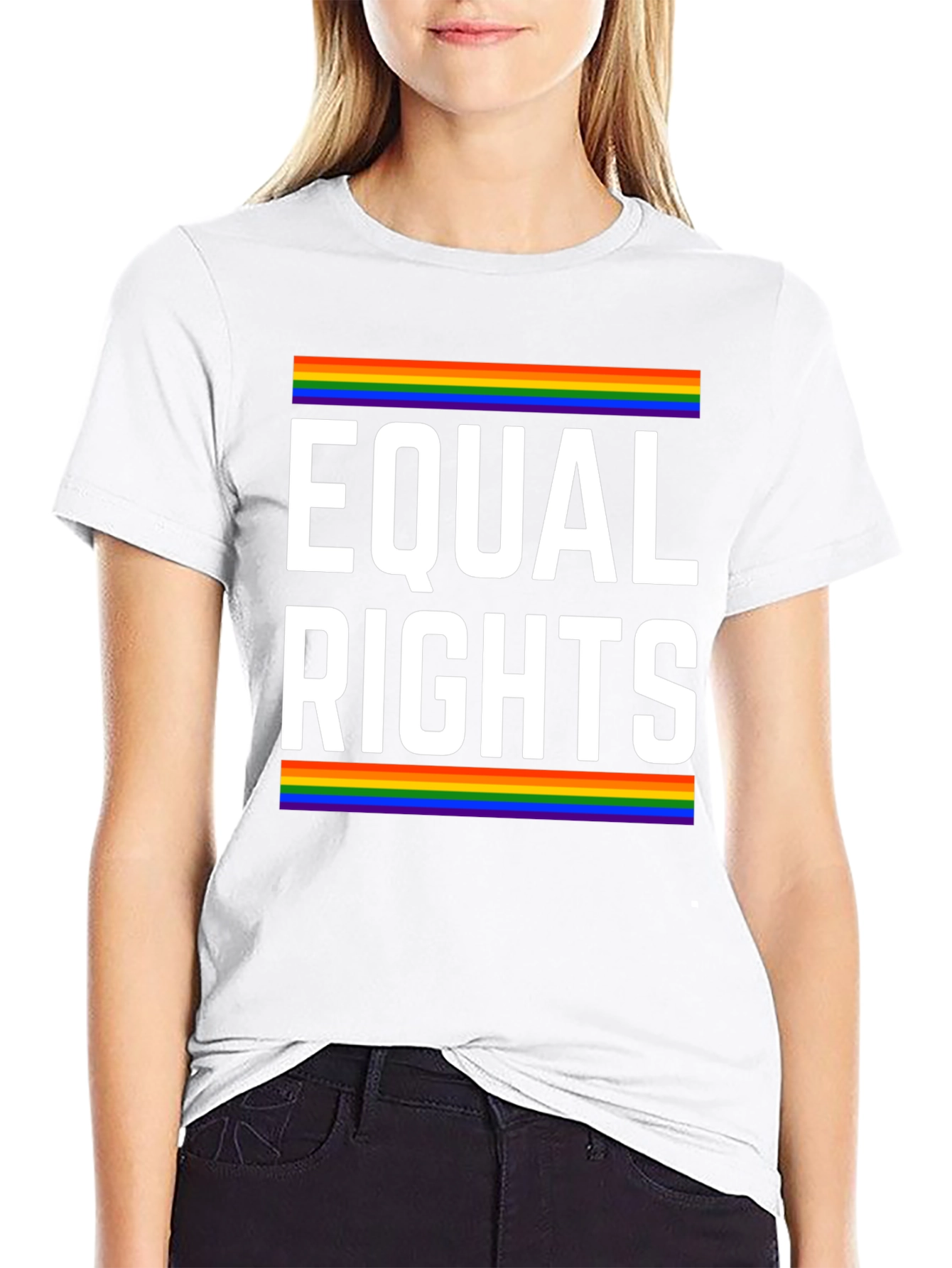Equal Rights Pride T-Shirt - LGBTQ+ Rainbow Design