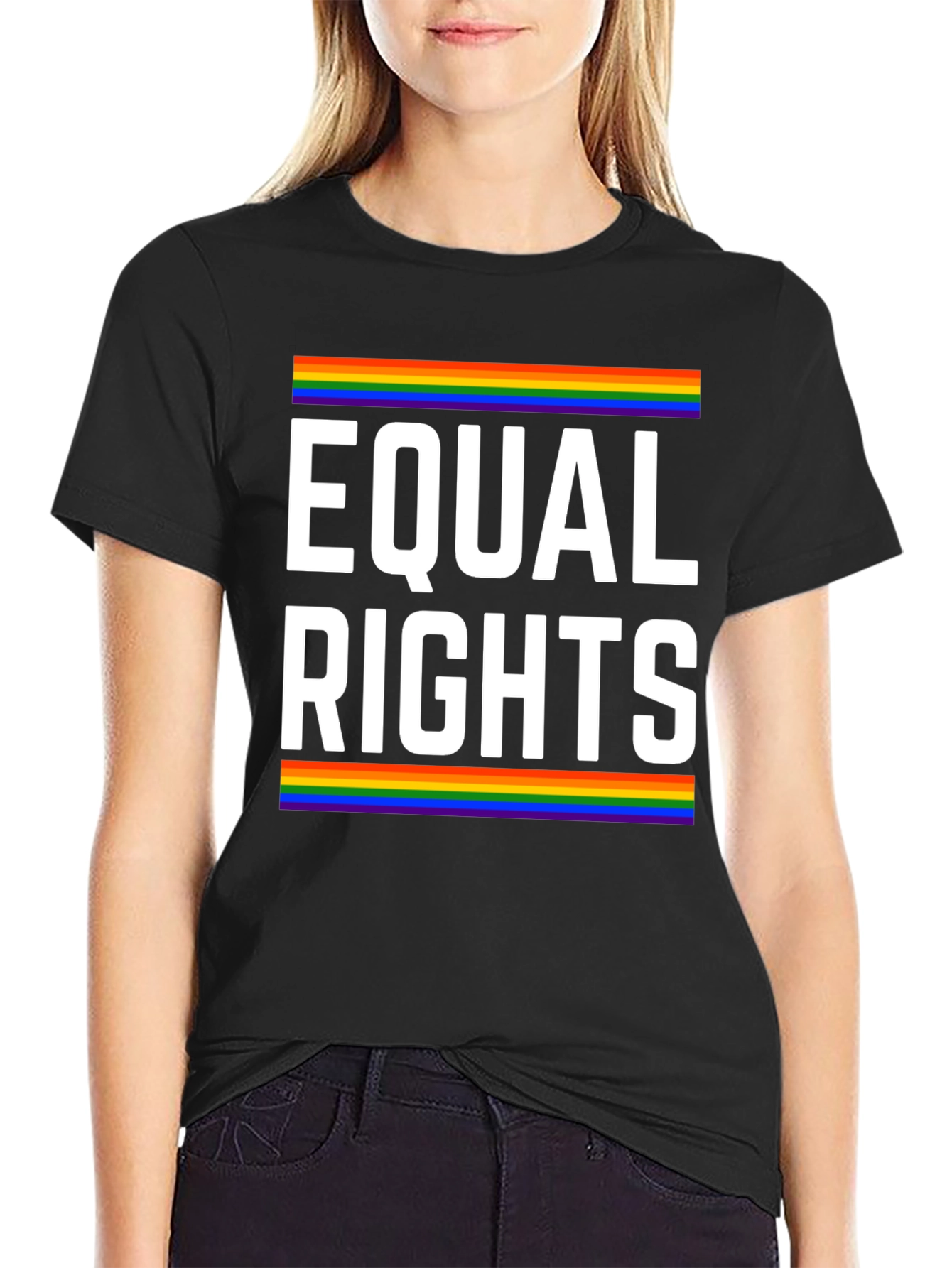 Equal Rights Pride T-Shirt - LGBTQ+ Rainbow Design