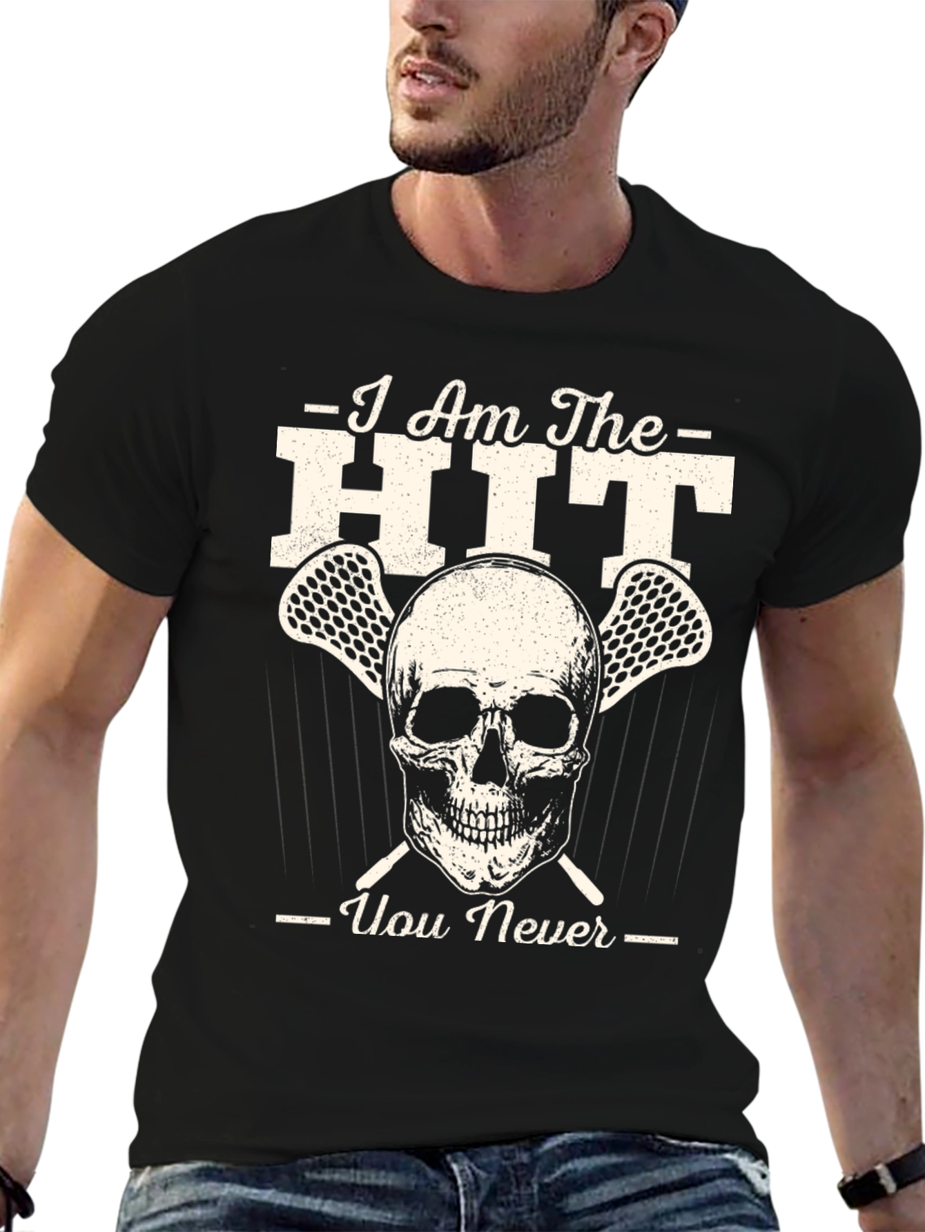 Lacrosse Skull Graphic T-Shirt