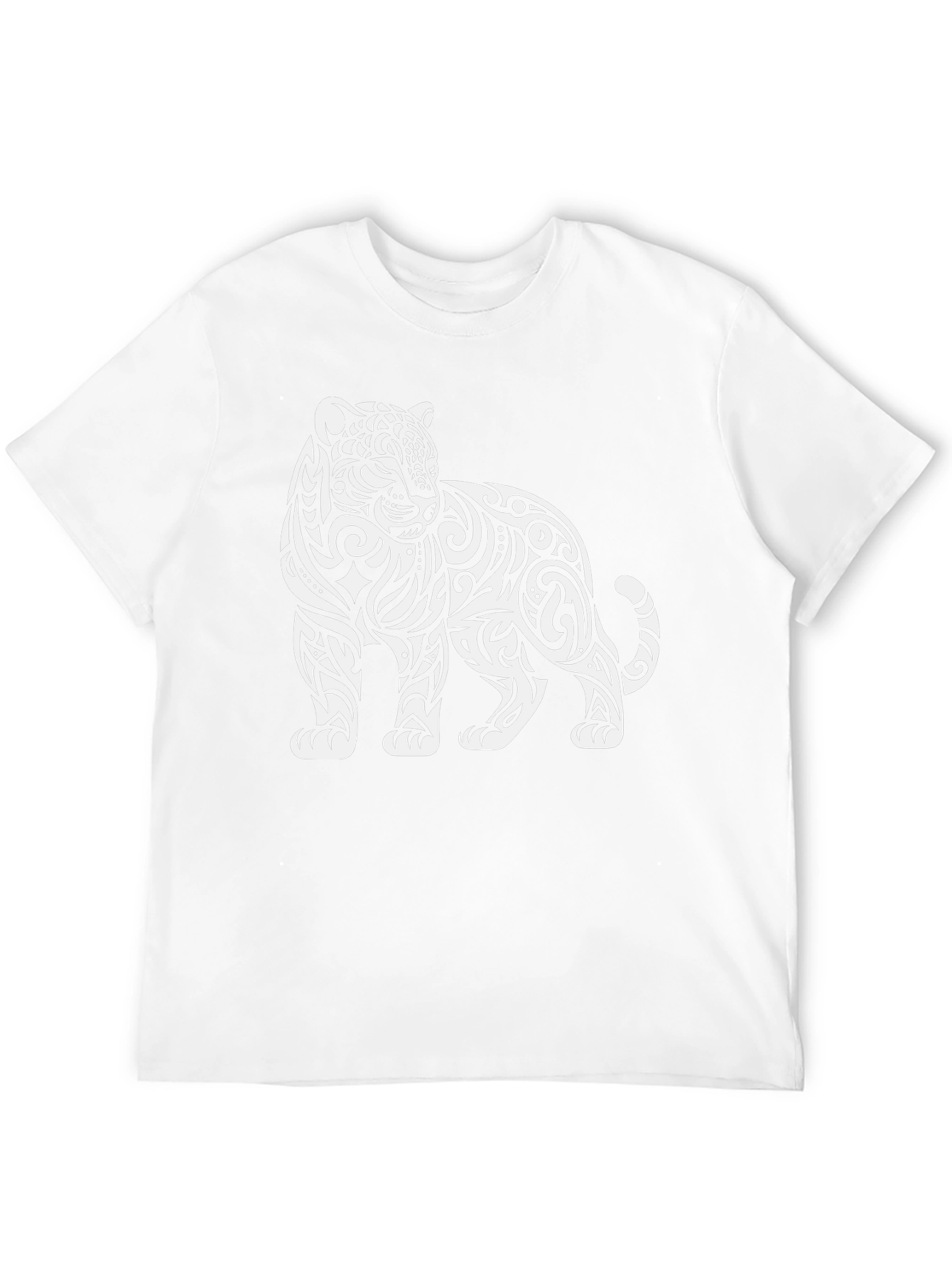 Tribal Tiger Graphic Tee - Stylish Black Cotton T-Shirt