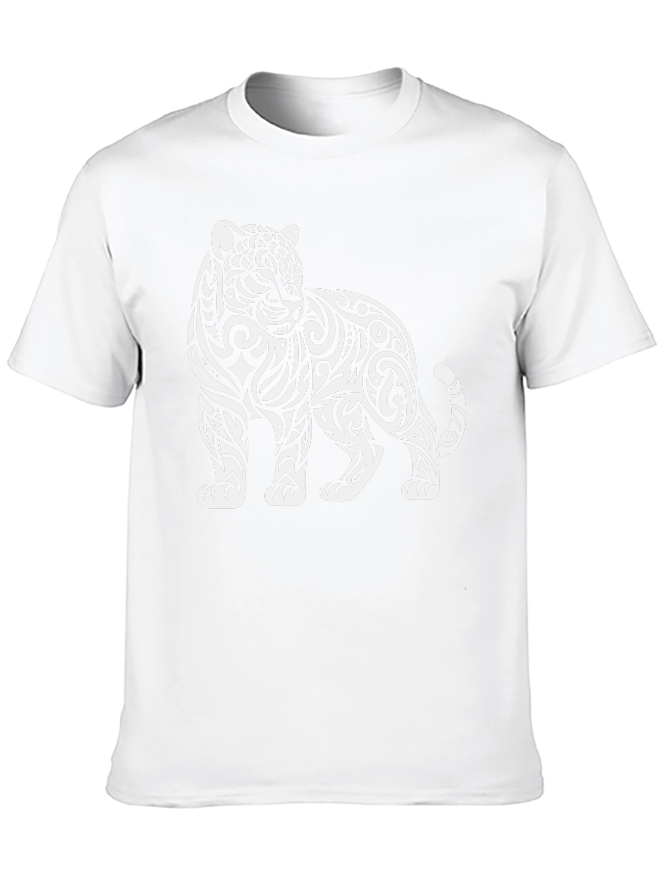 Tribal Tiger Graphic Tee - Stylish Black Cotton T-Shirt