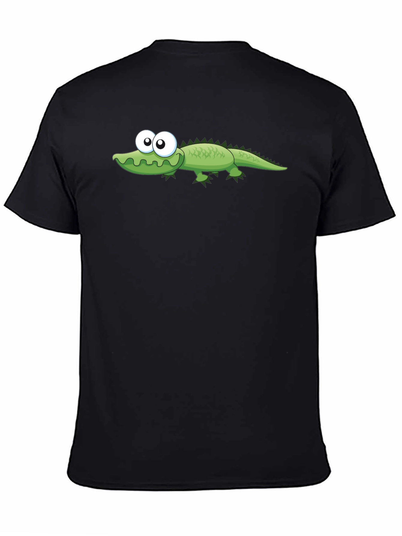 Cartoon Alligator Graphic T-Shirt - Black