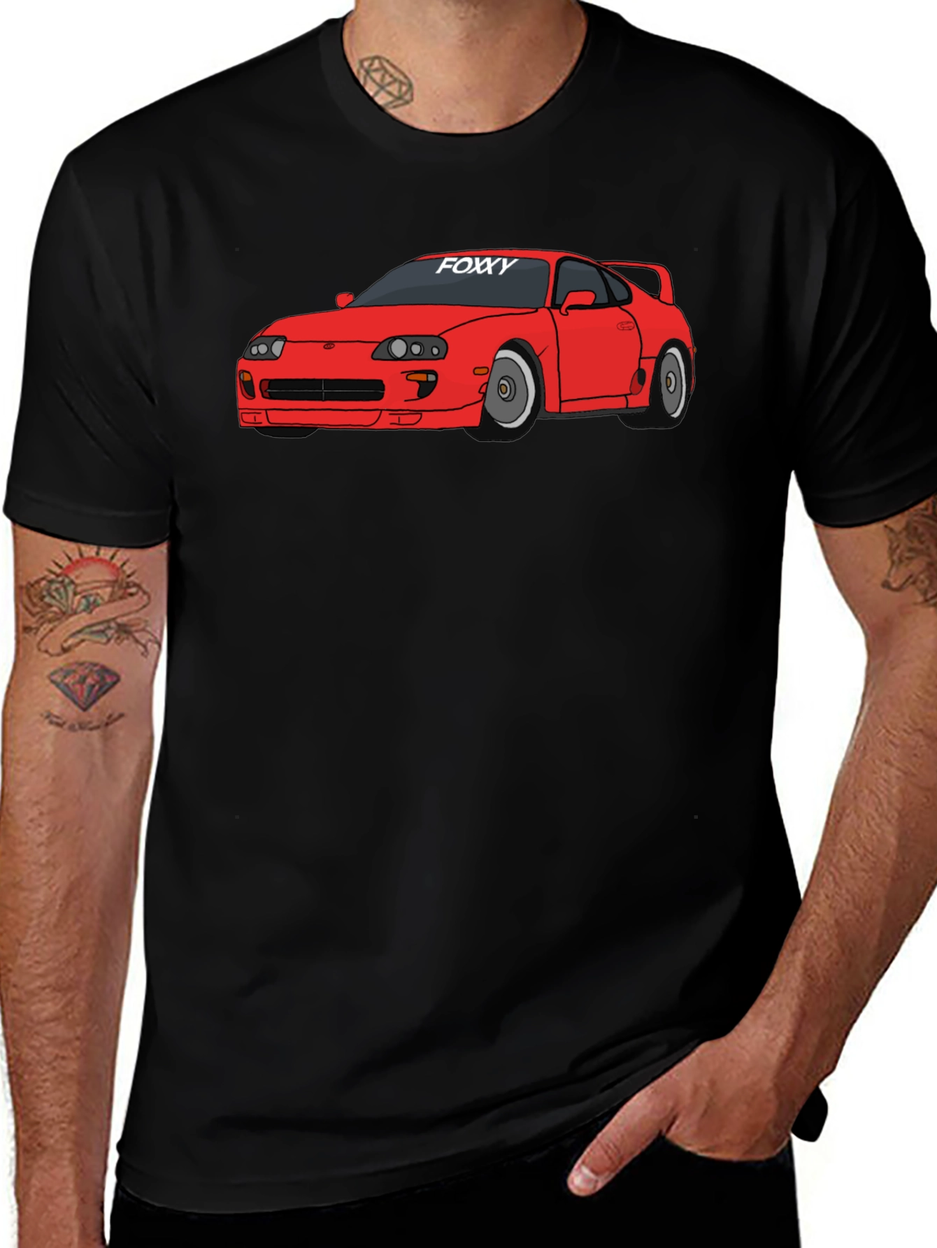 Foxy Car Graphic Tee -  Modern Style