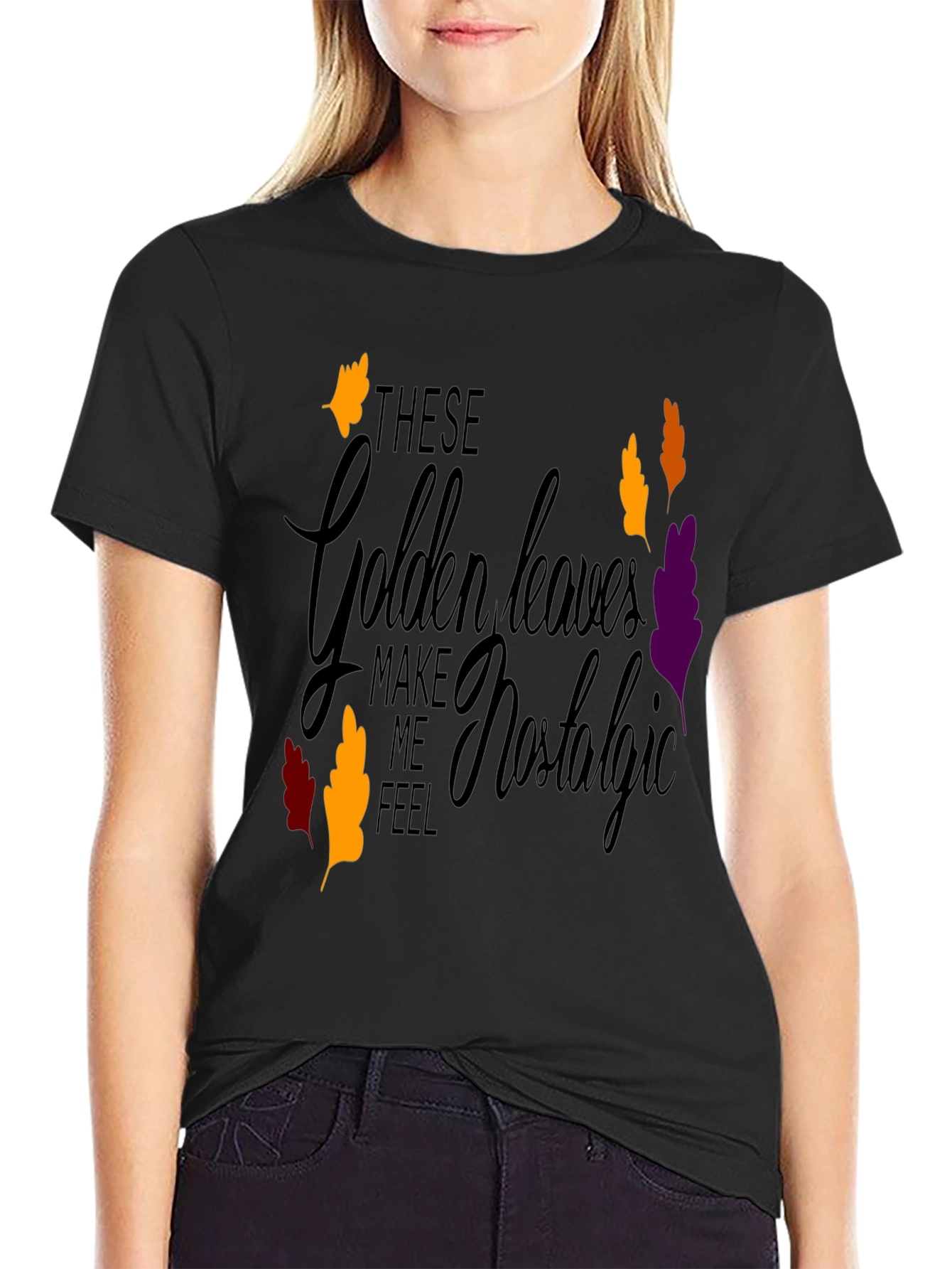 Nostalgic Golden Leaves Graphic Tee