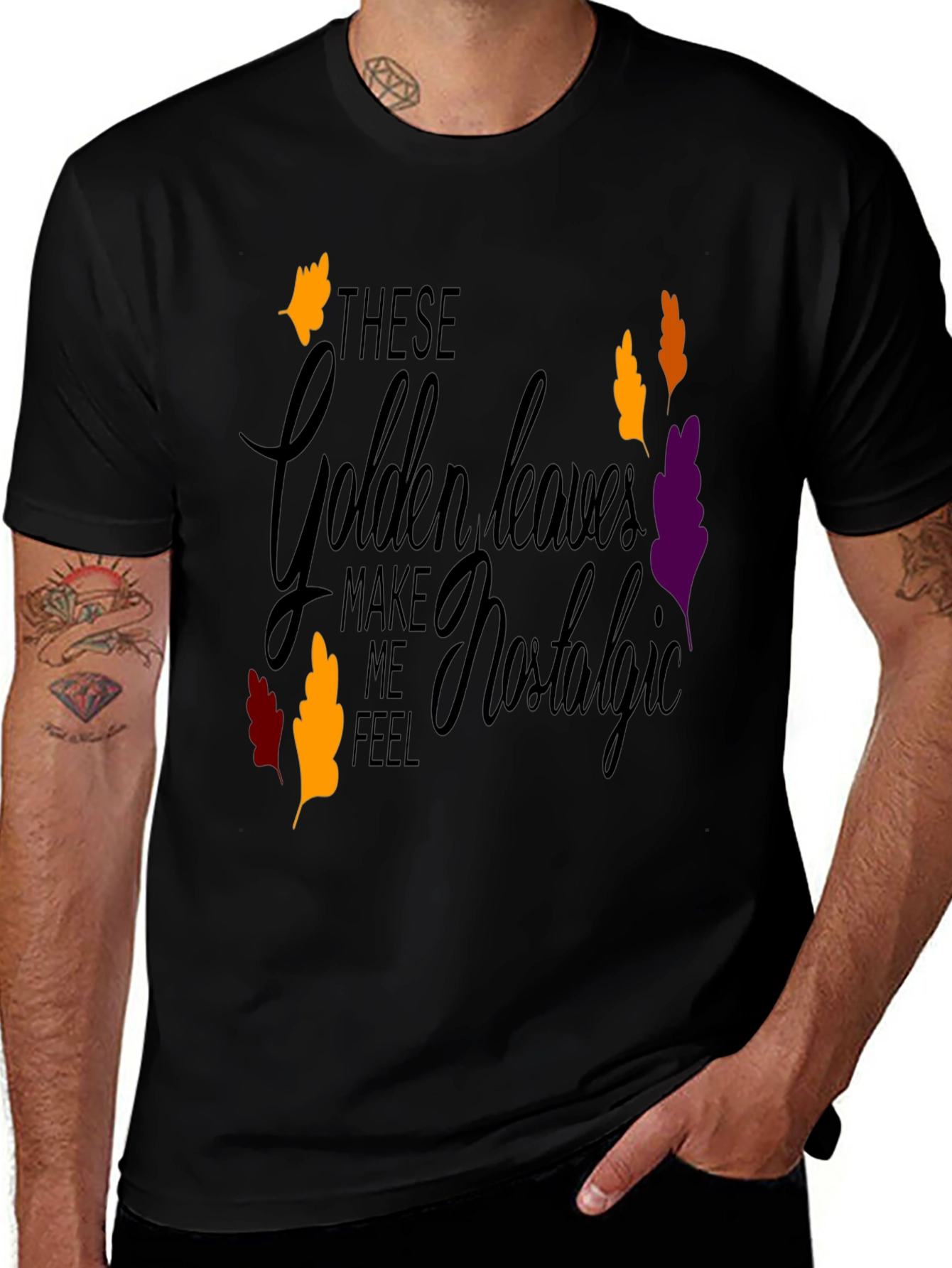 Nostalgic Golden Leaves Graphic Tee
