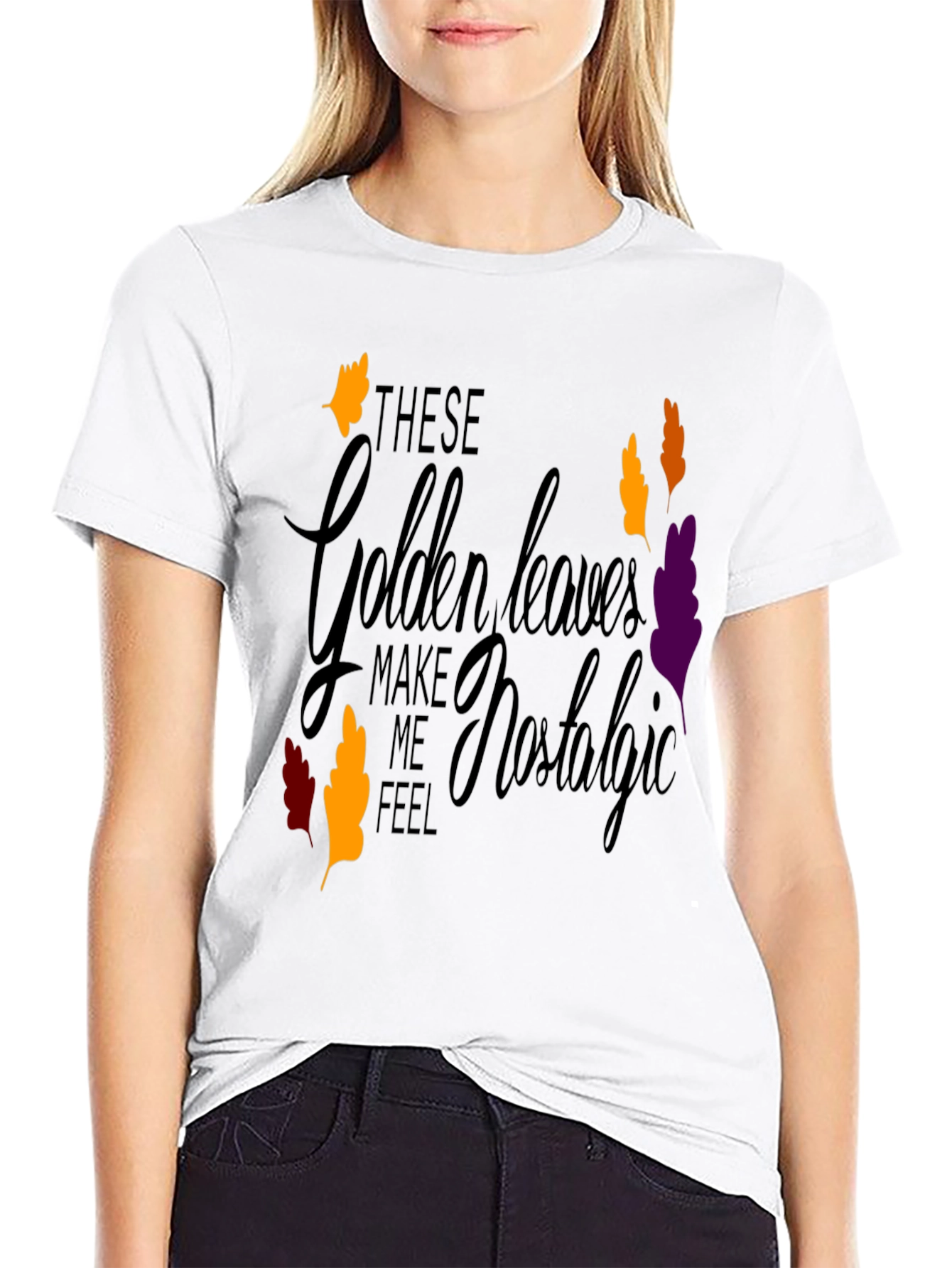 Nostalgic Golden Leaves Graphic Tee