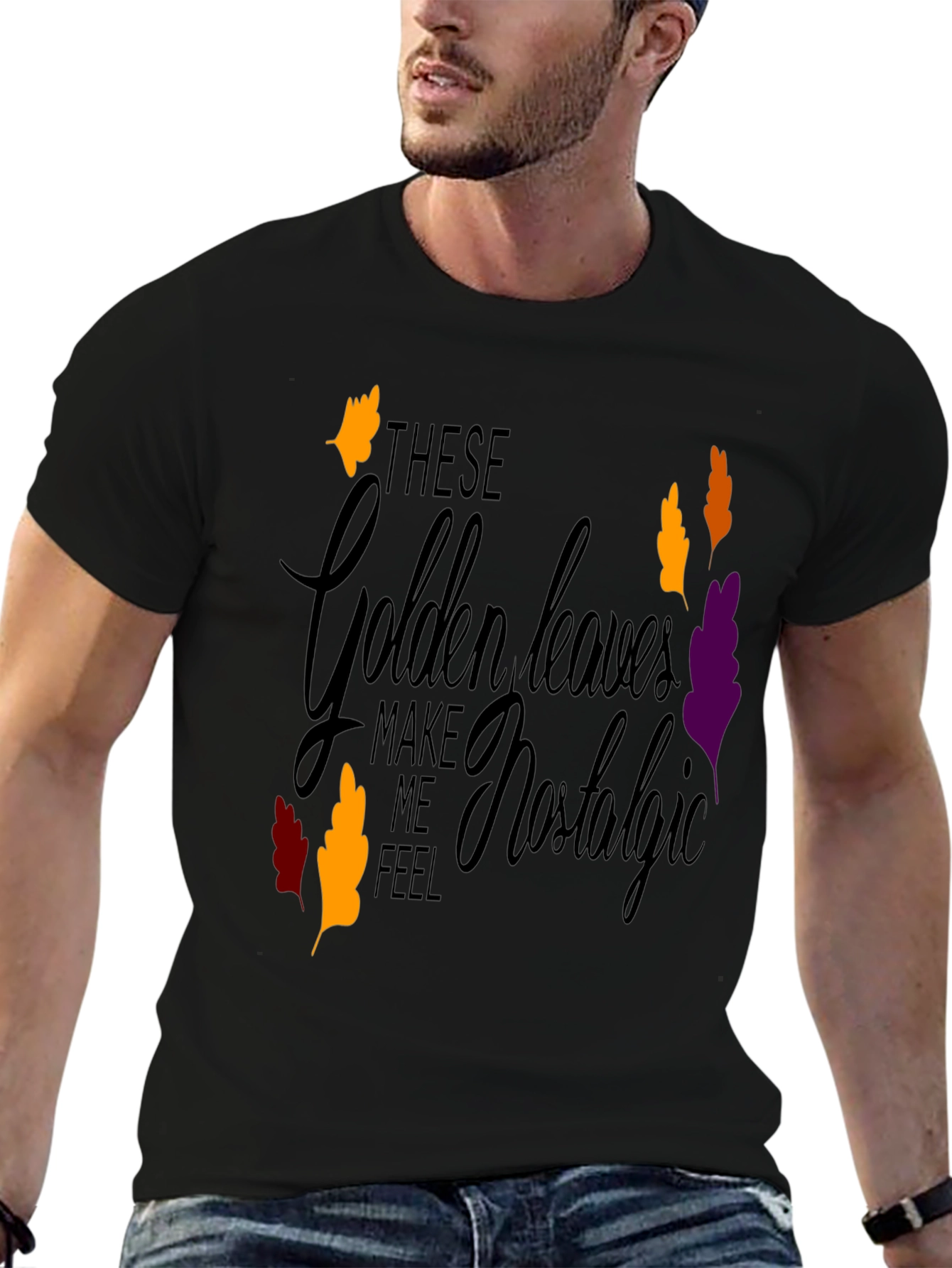 Nostalgic Golden Leaves Graphic Tee