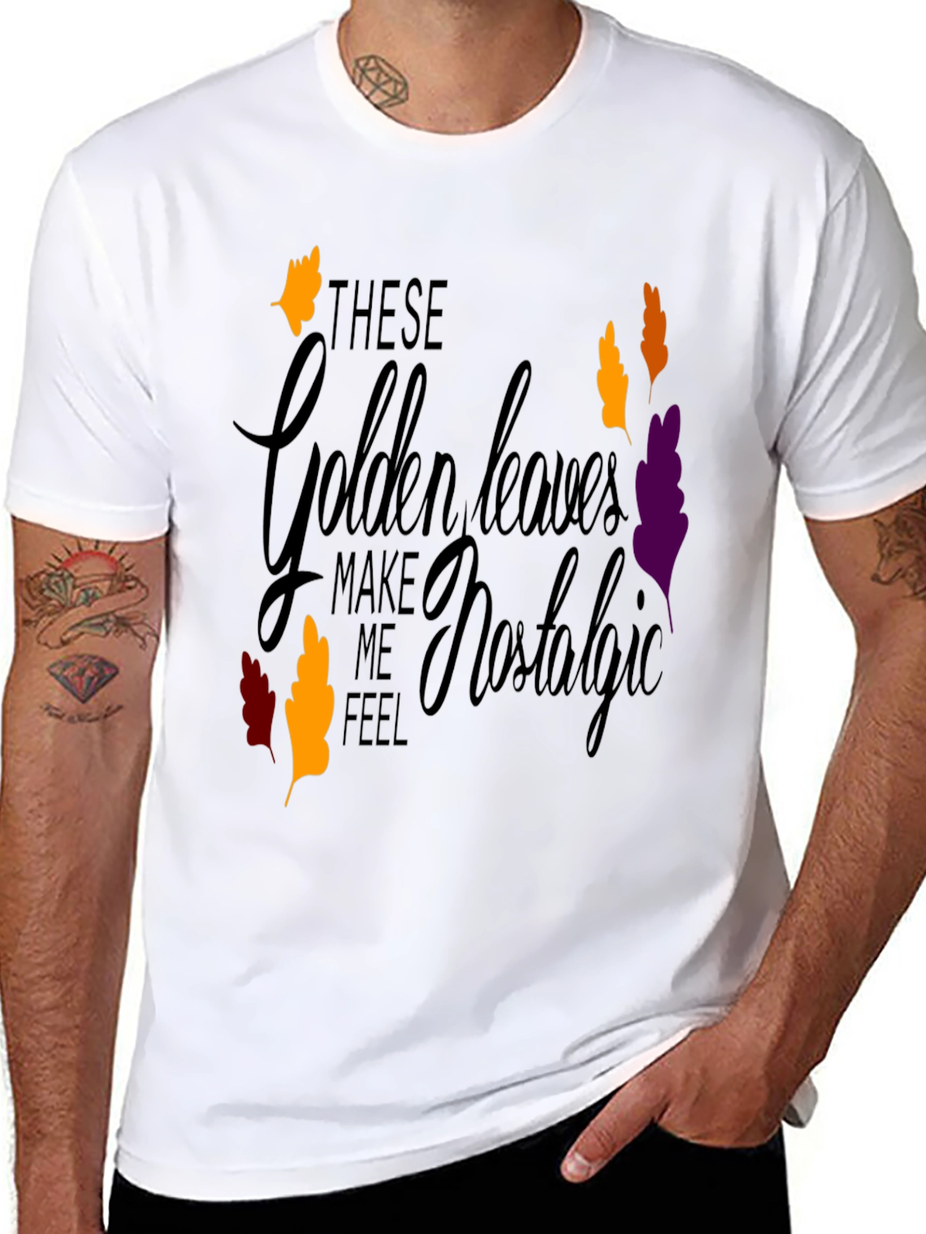 Nostalgic Golden Leaves Graphic Tee