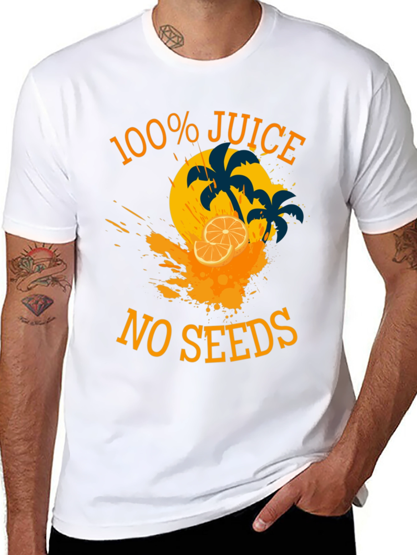 100% Juice No Seeds Black Graphic Tee