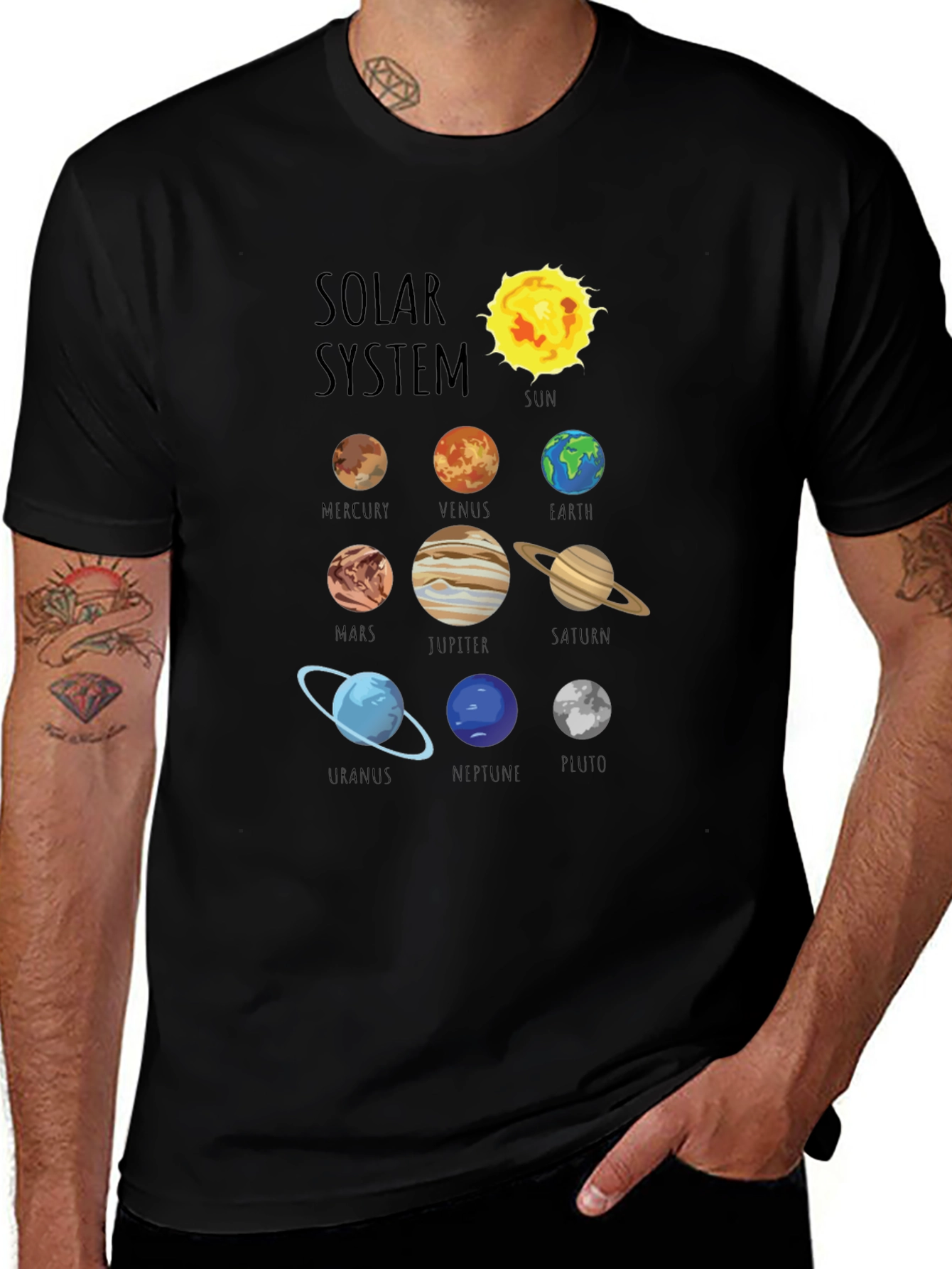 Solar System Planets Graphic T-Shirt