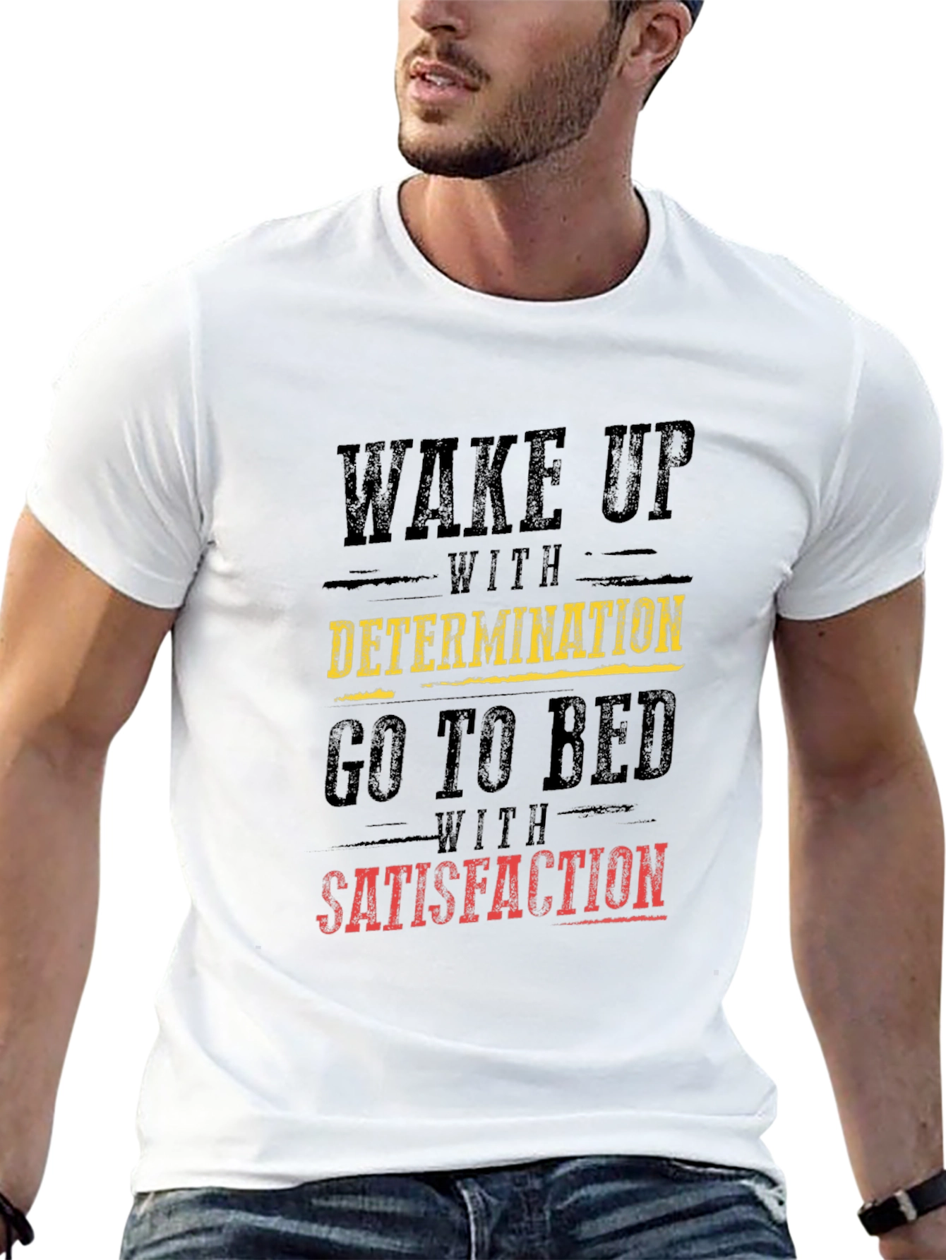 Motivational Graphic T-Shirt: Wake Up with Determination