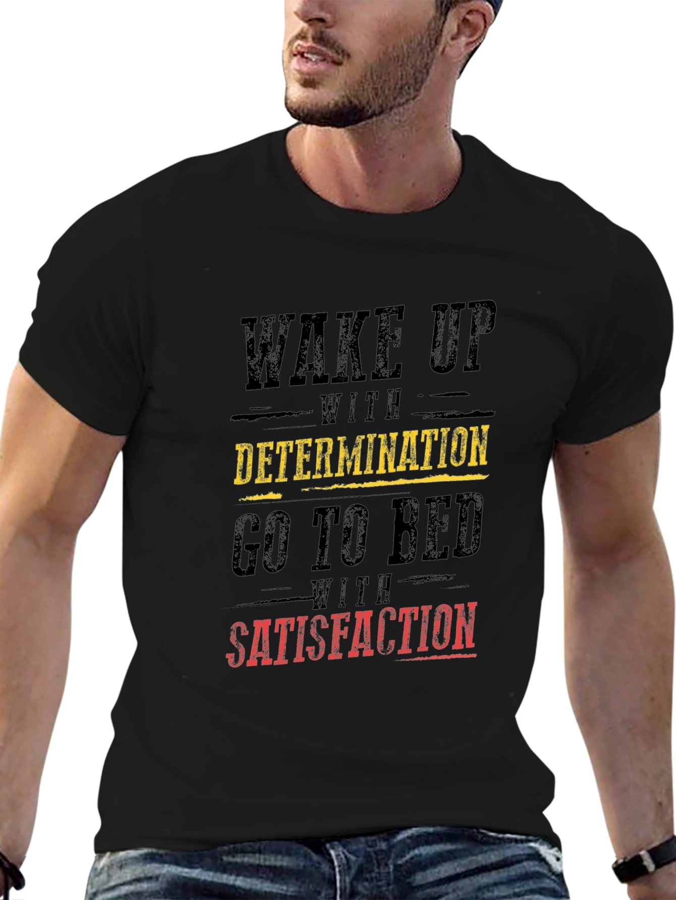Motivational Graphic T-Shirt: Wake Up with Determination