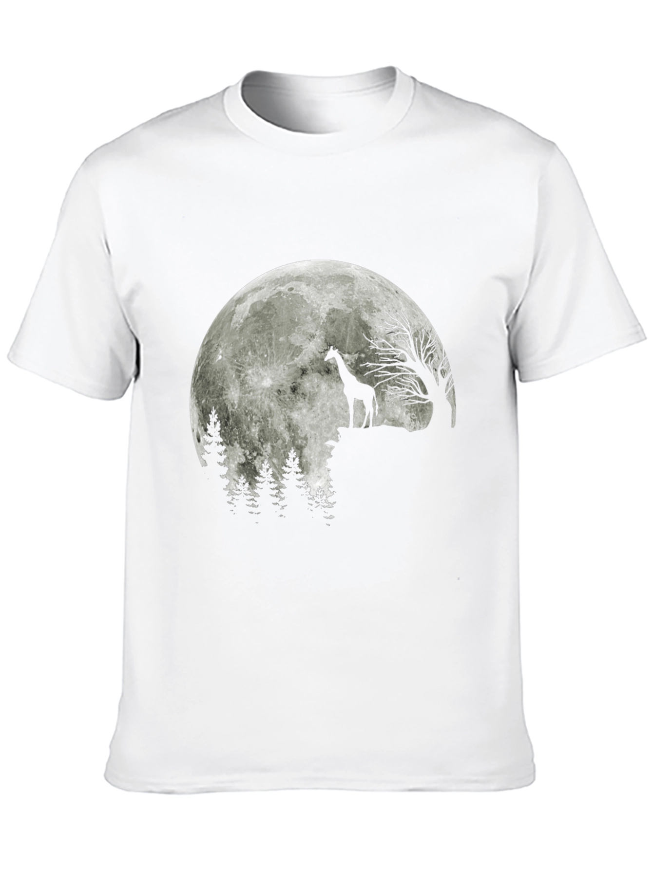 Giraffe Moon T-Shirt - Black Graphic Tee