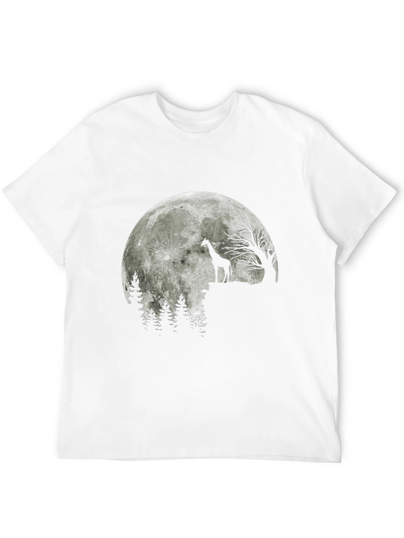 Giraffe Moon T-Shirt - Black Graphic Tee