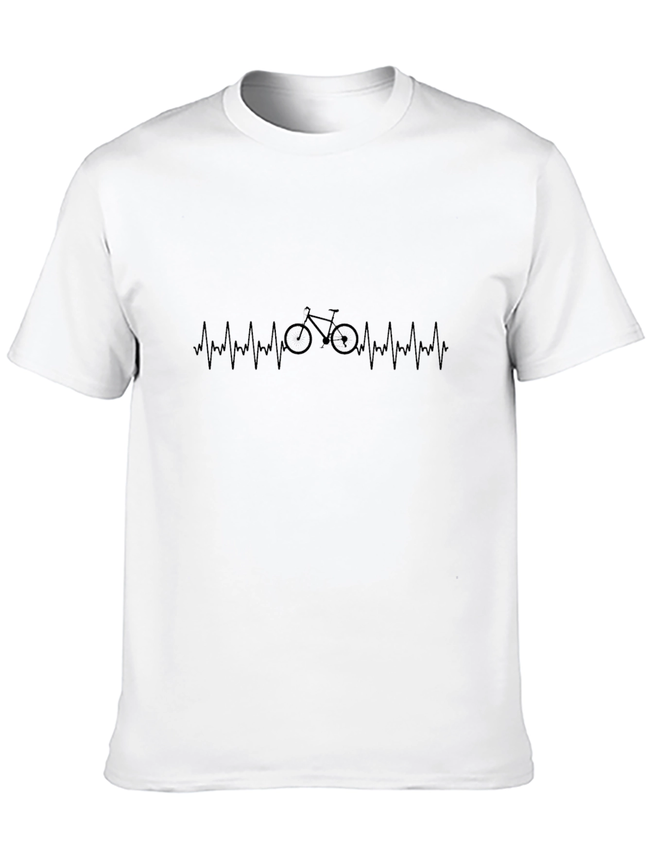 Black Bike Heartbeat T-Shirt - Cycling Enthusiast Tee